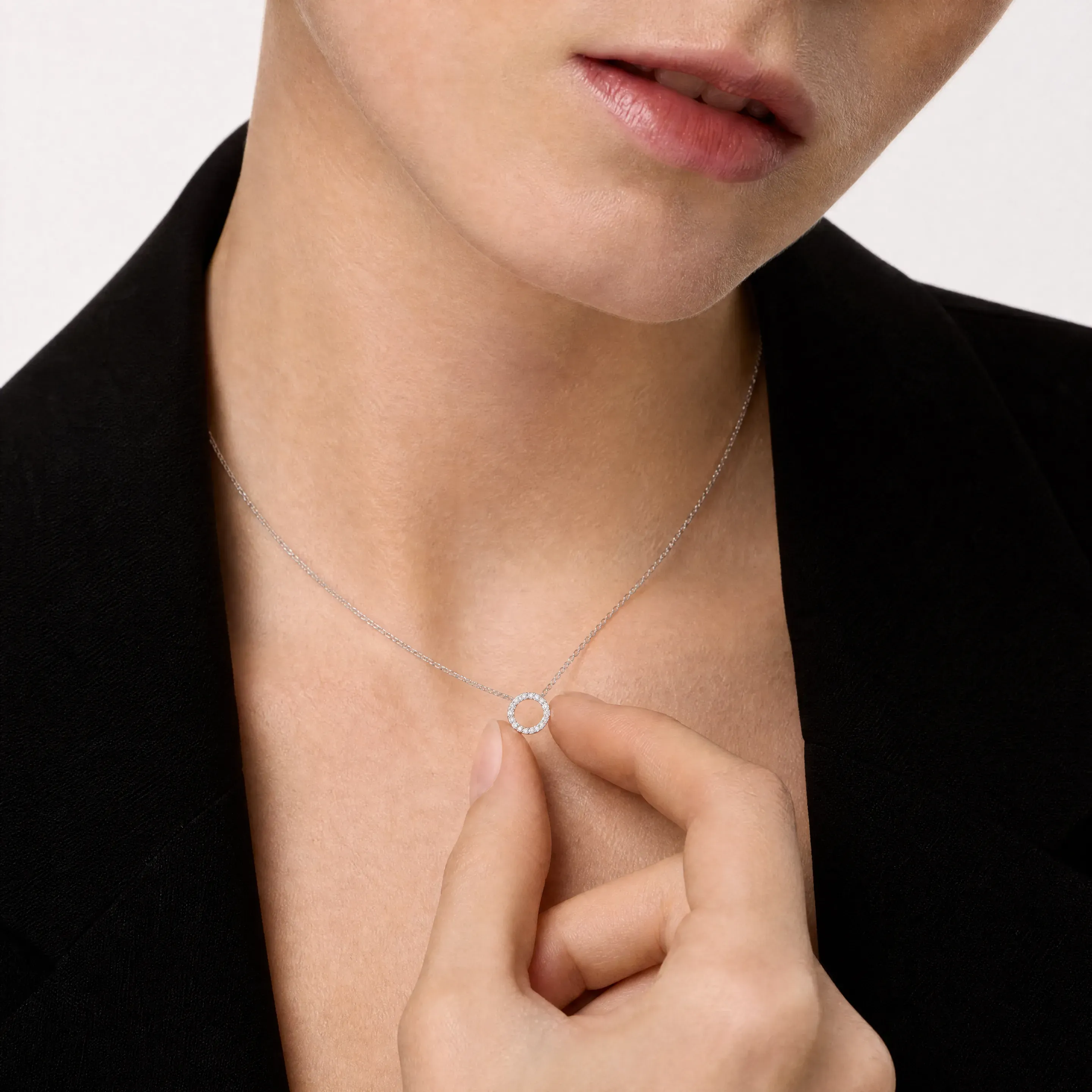 aura pave circle pendant - product_gallery - 2