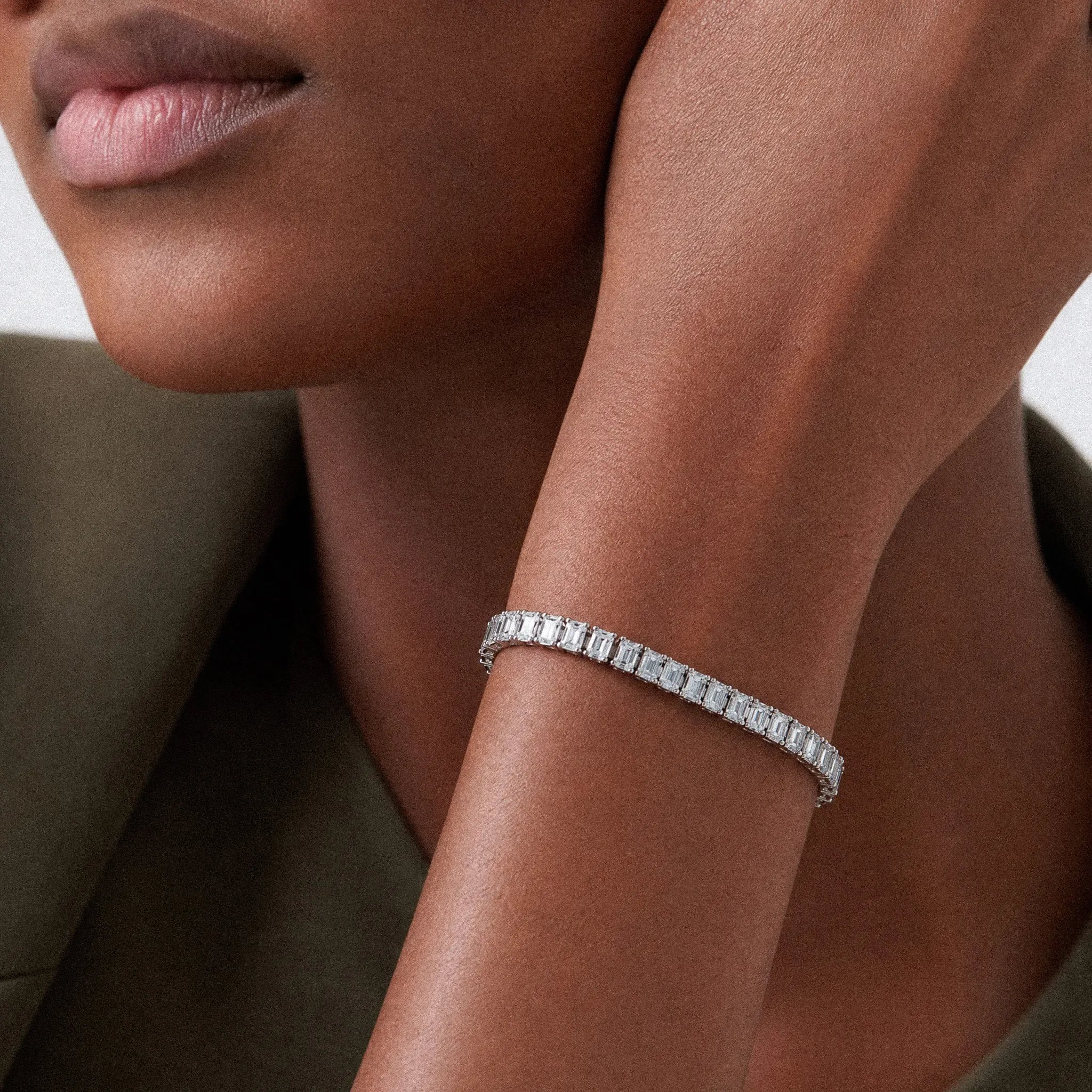 8 carat emerald cascade tennis bracelet - product_gallery - 3