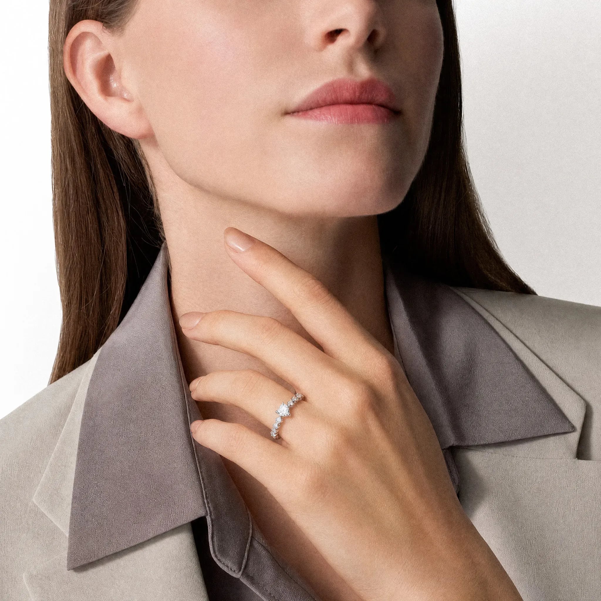 amoria heart diamond band ring - product_gallery - 2