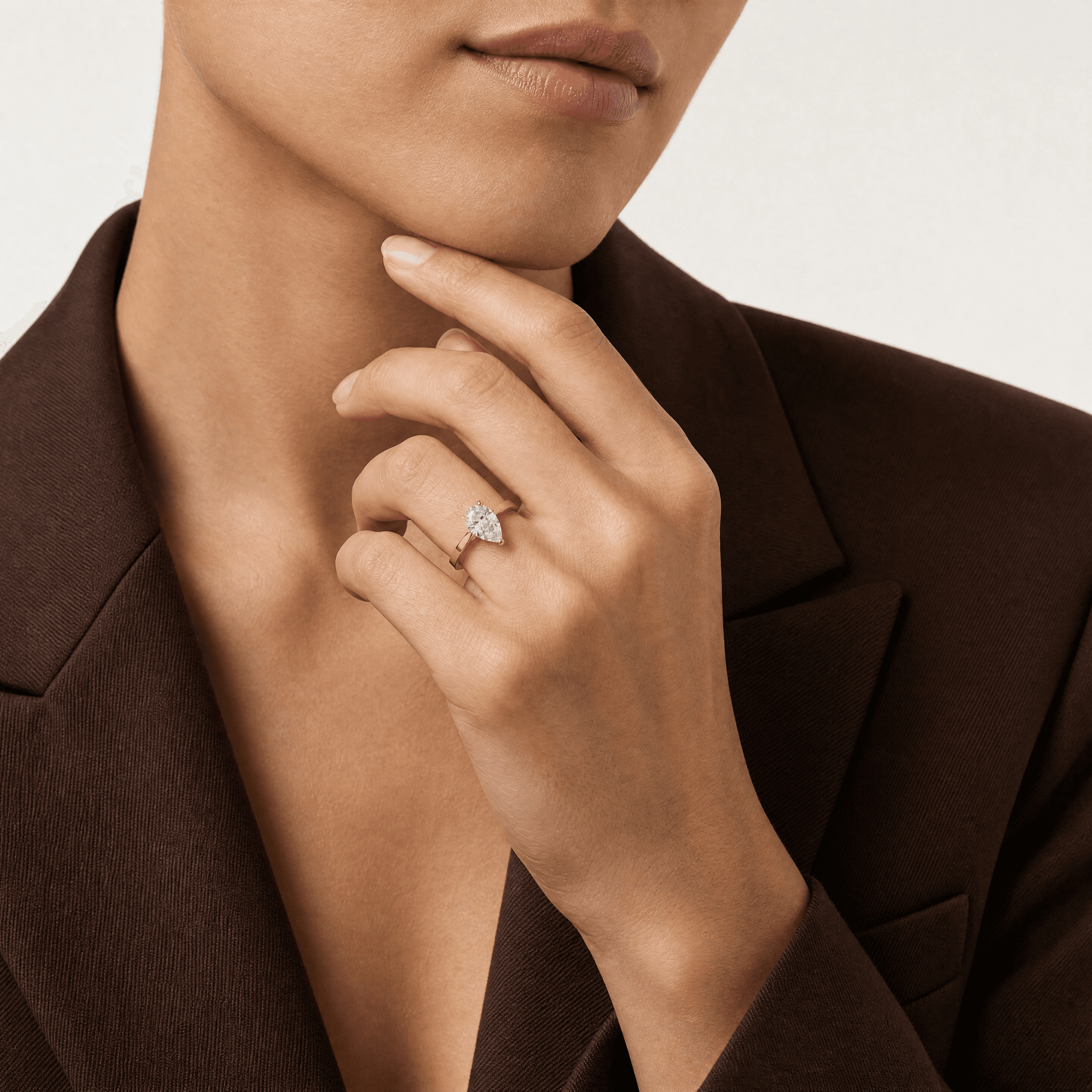 aurelia pear solitaire ring - product_gallery - 2