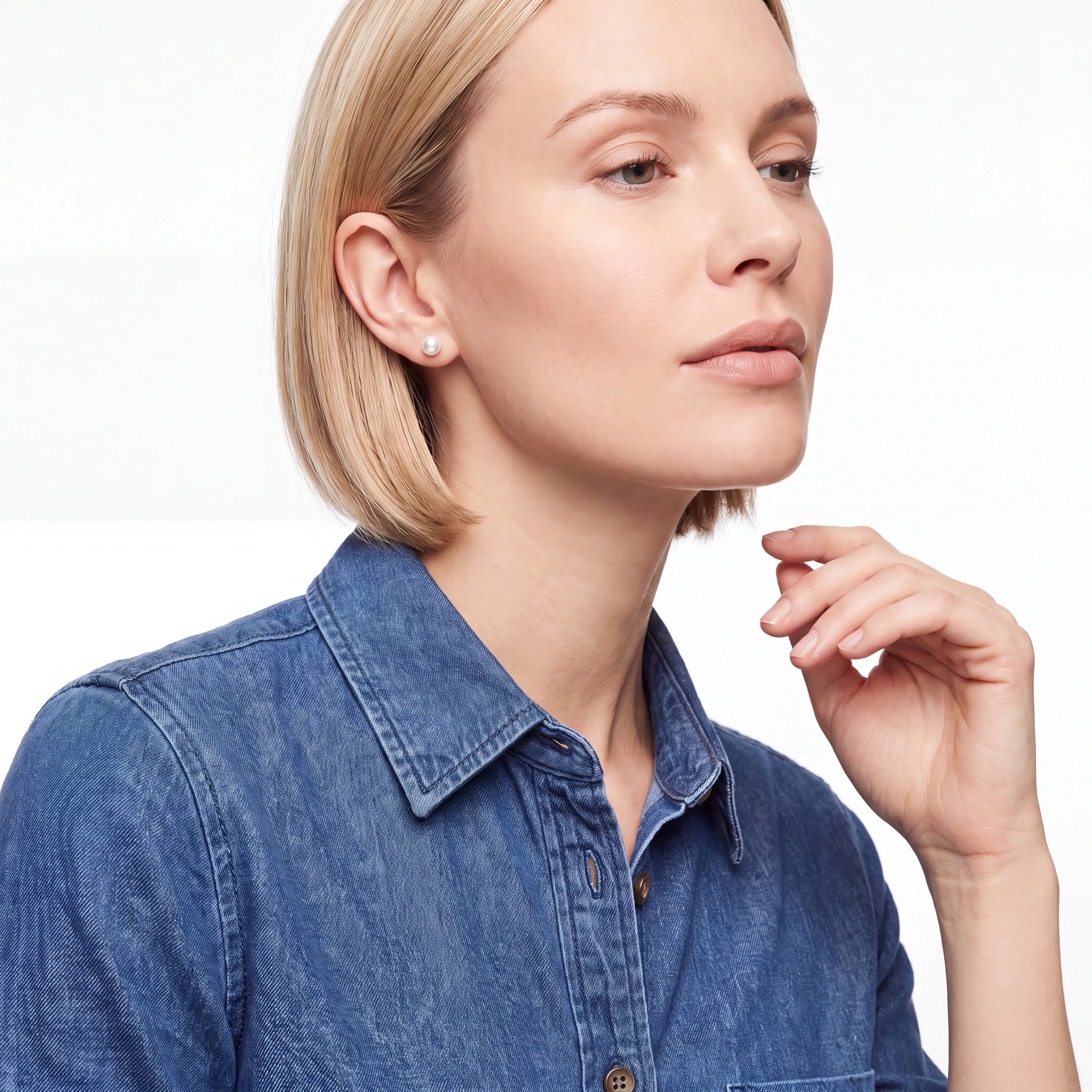 lustre pearl studs - product_gallery - 2