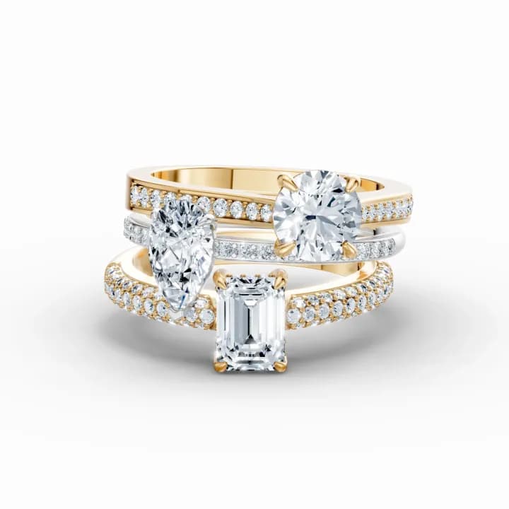 Image showing a collection of pavé solitaire