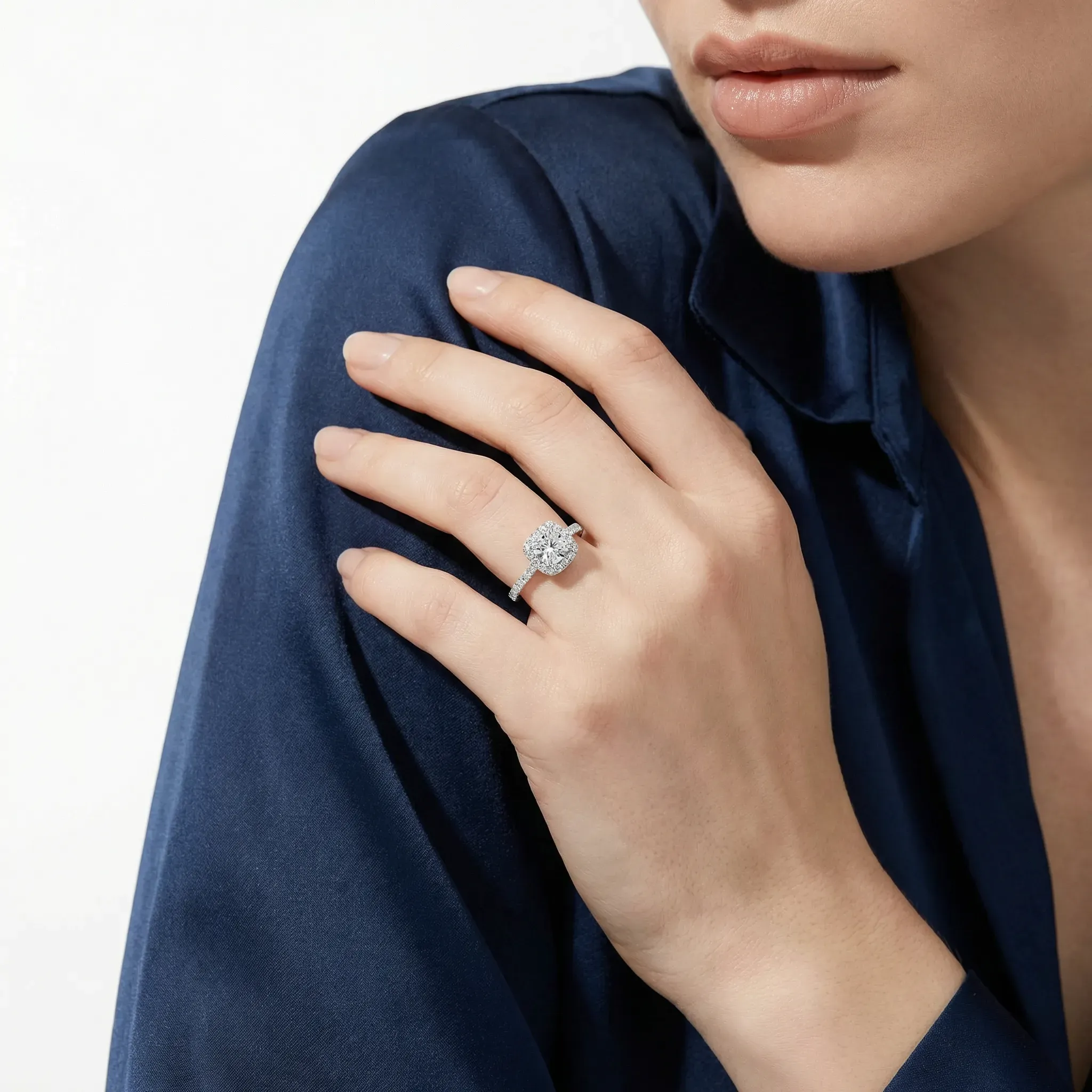 aurielle cushion halo pave ring - product_gallery - 2