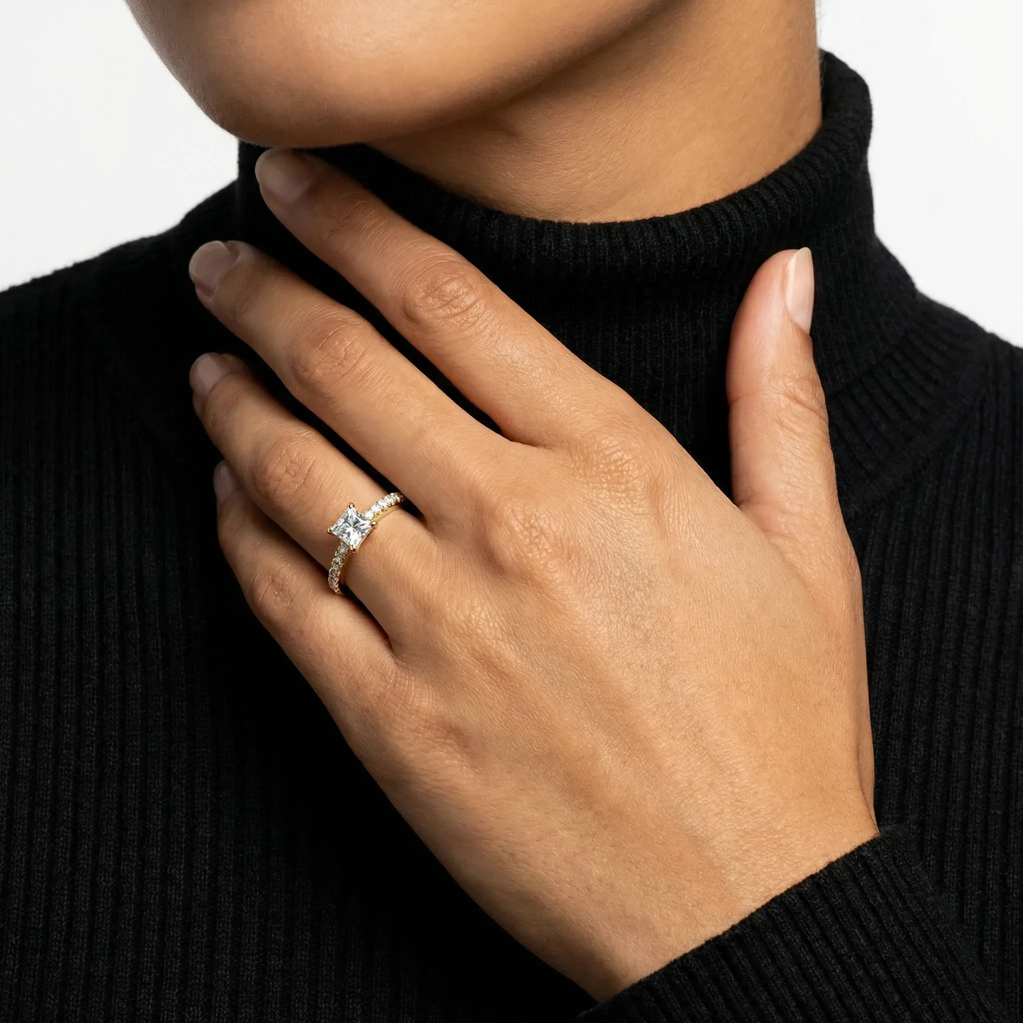 serena princess pave solitaire ring - product_gallery - 2