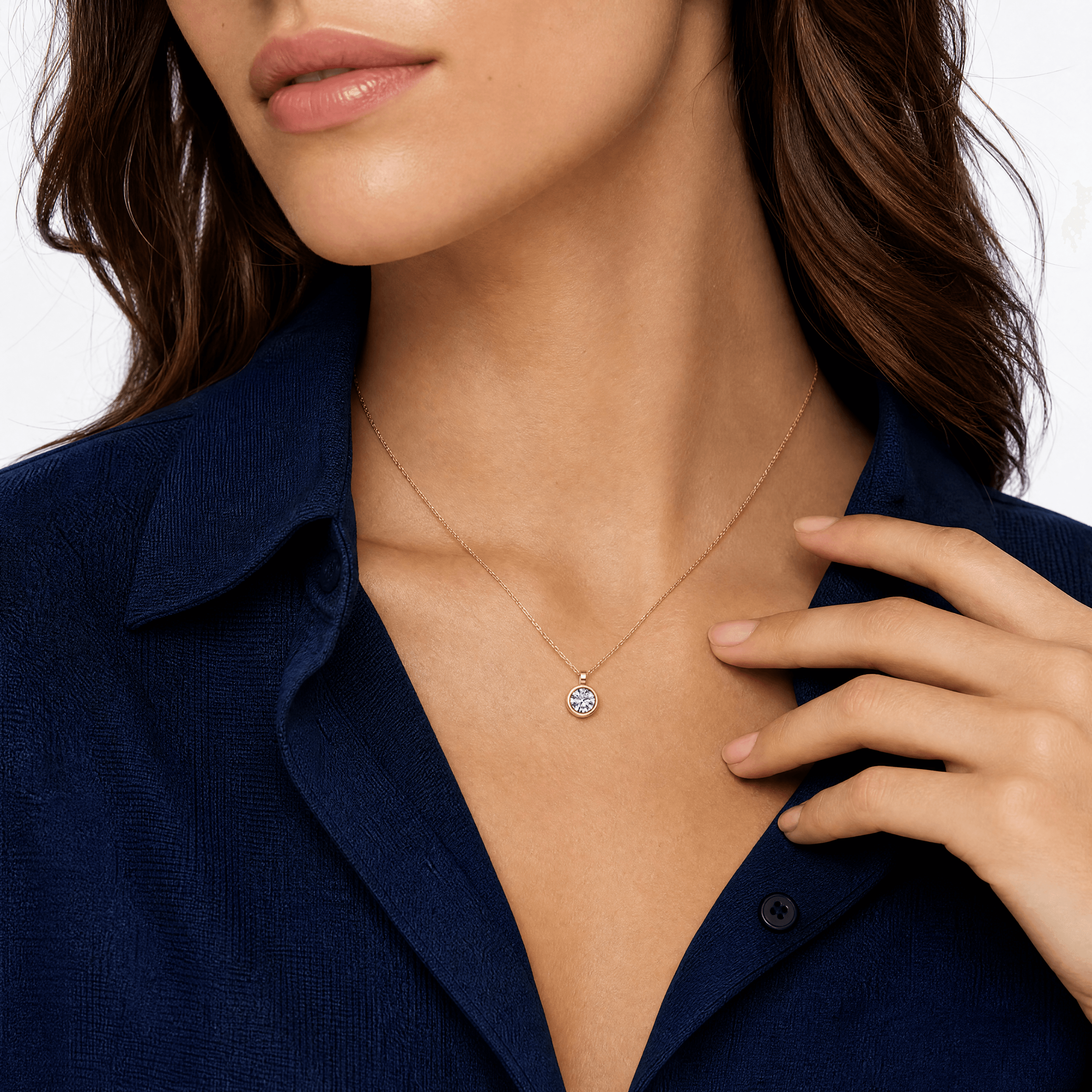 aurielle bezel solitaire pendant - product_gallery - 2