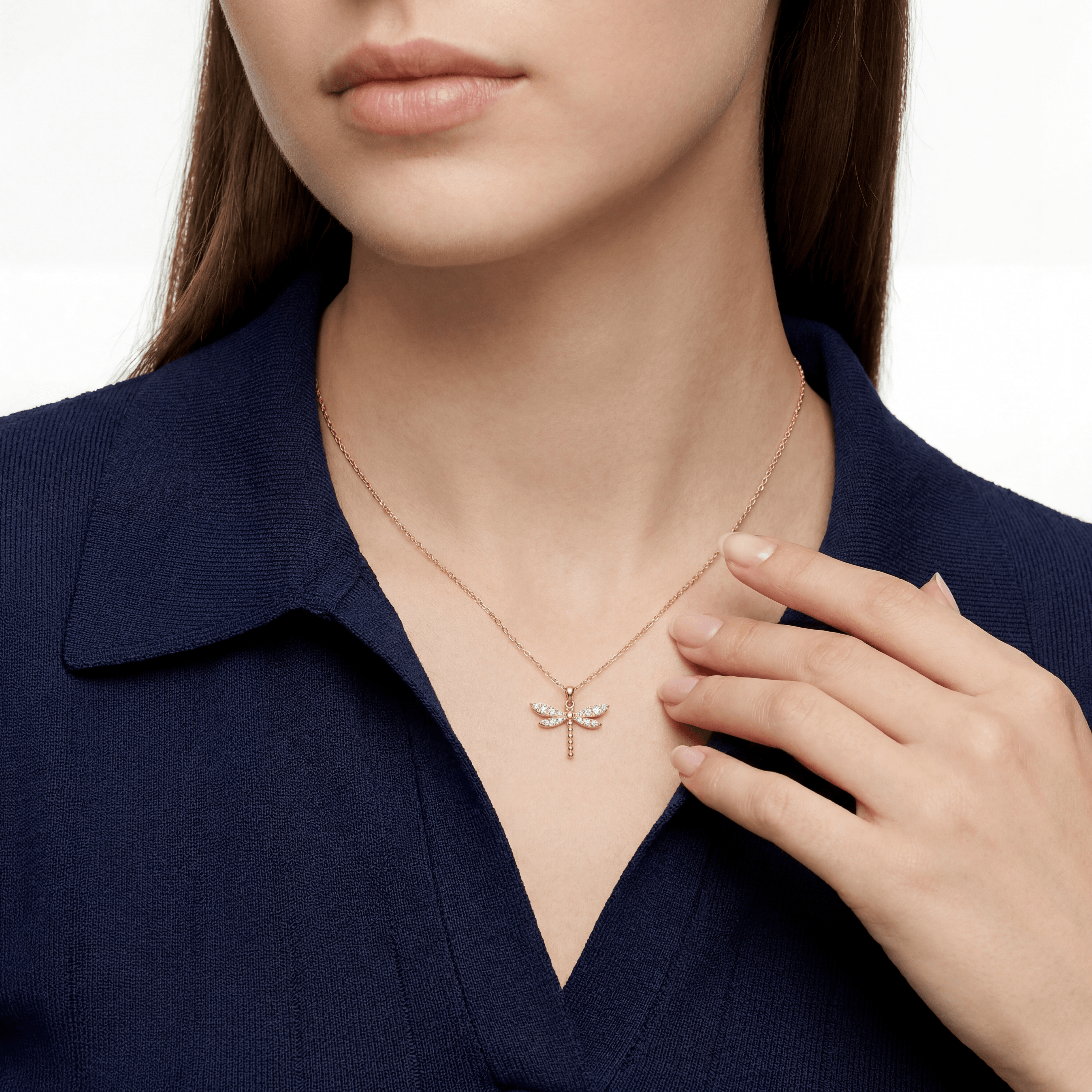 luminis pave dragonfly pendant - product_gallery - 2