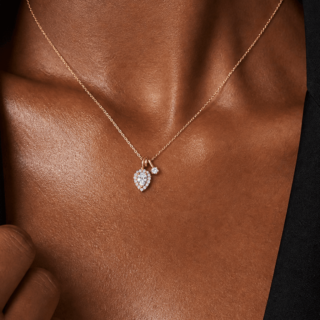 duette pear halo charm pendant - product_gallery - 3