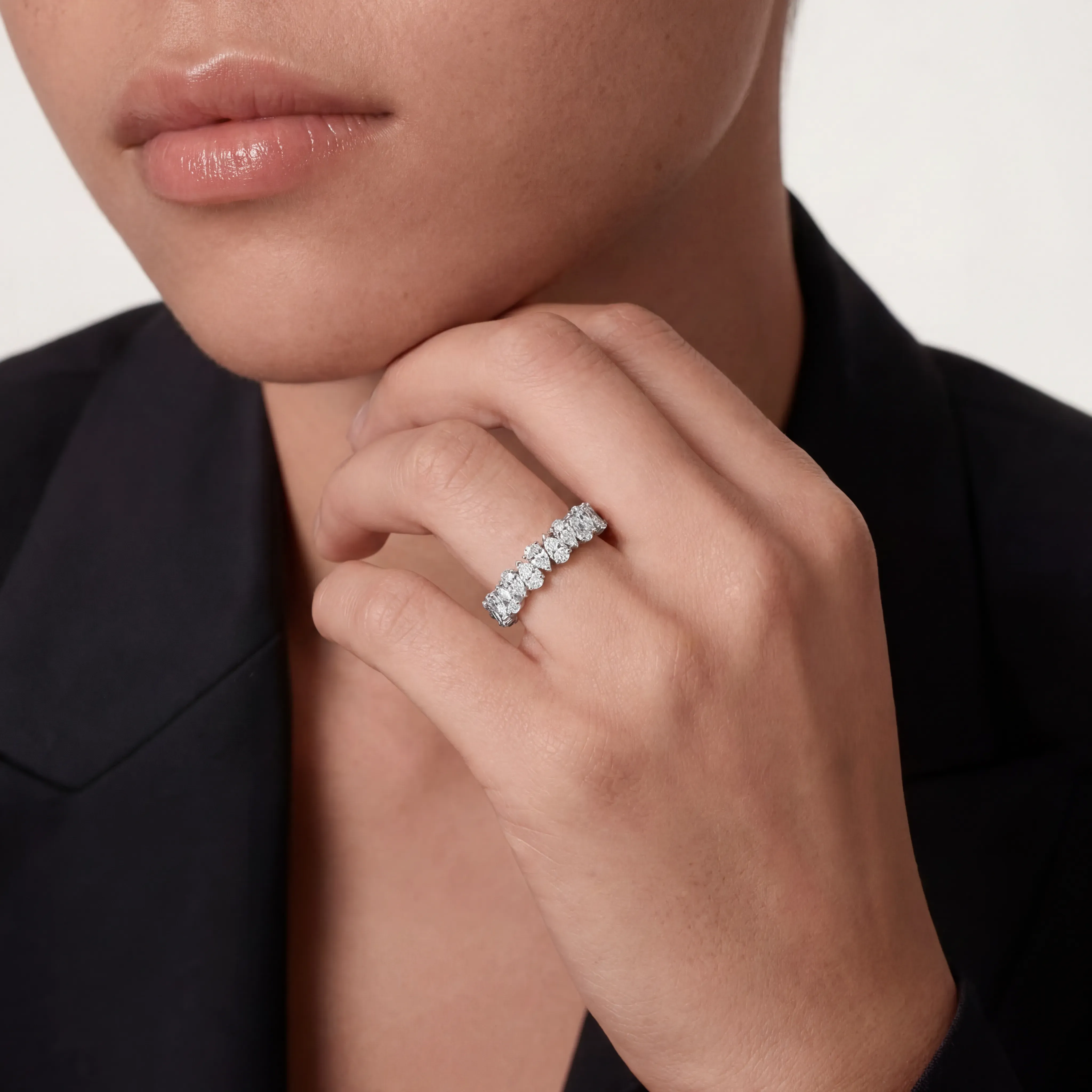 celestia pear eternity band - product_gallery - 2