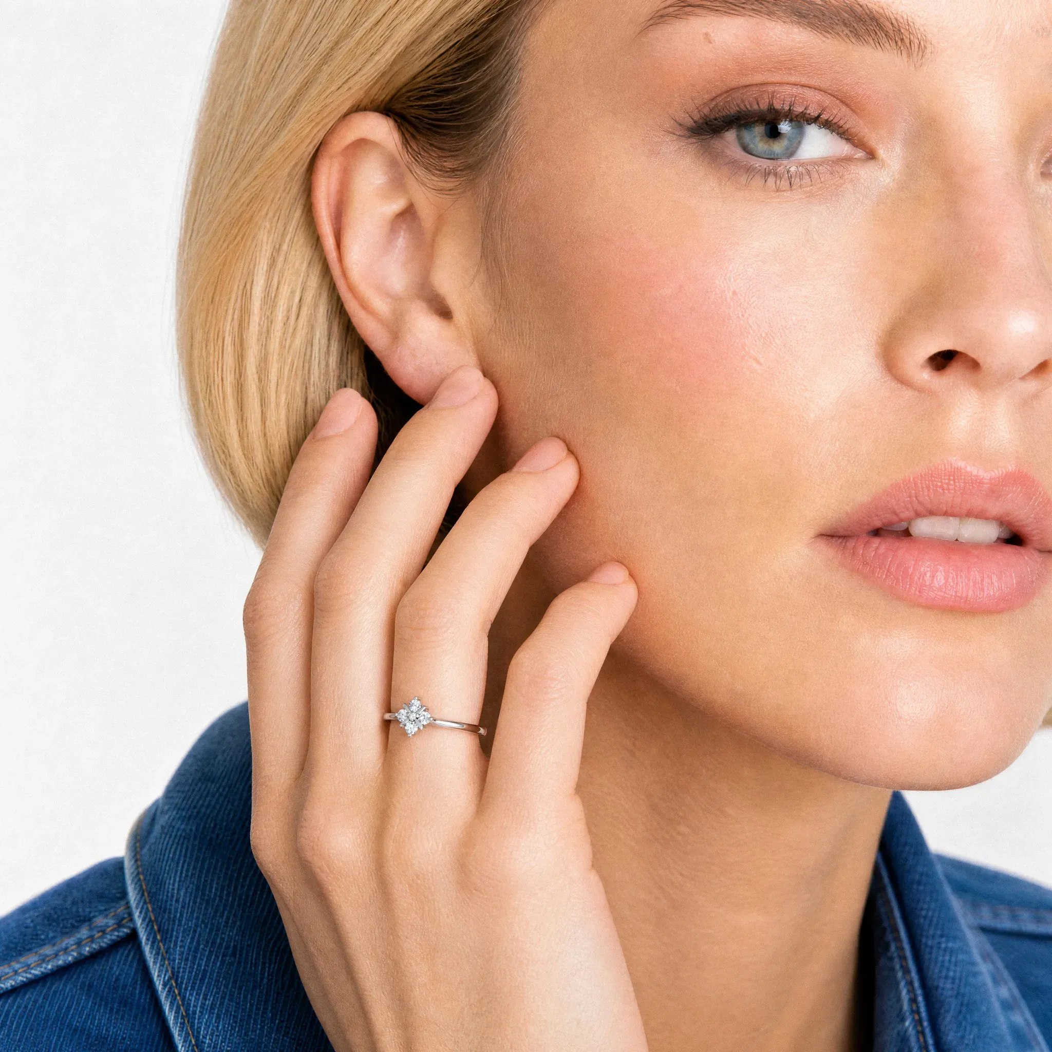 petite petal five diamond ring - product_gallery - 2