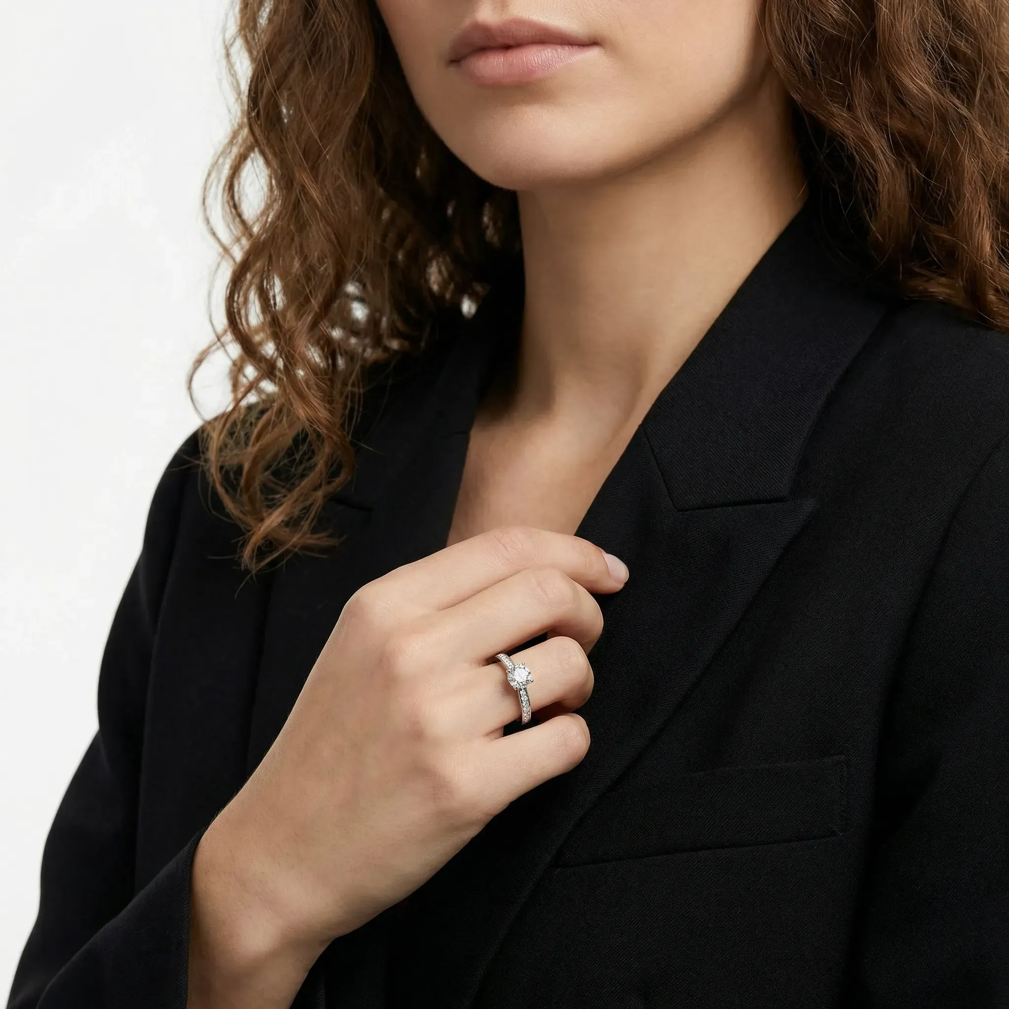 celestina round solitaire channel pave ring - product_gallery - 2