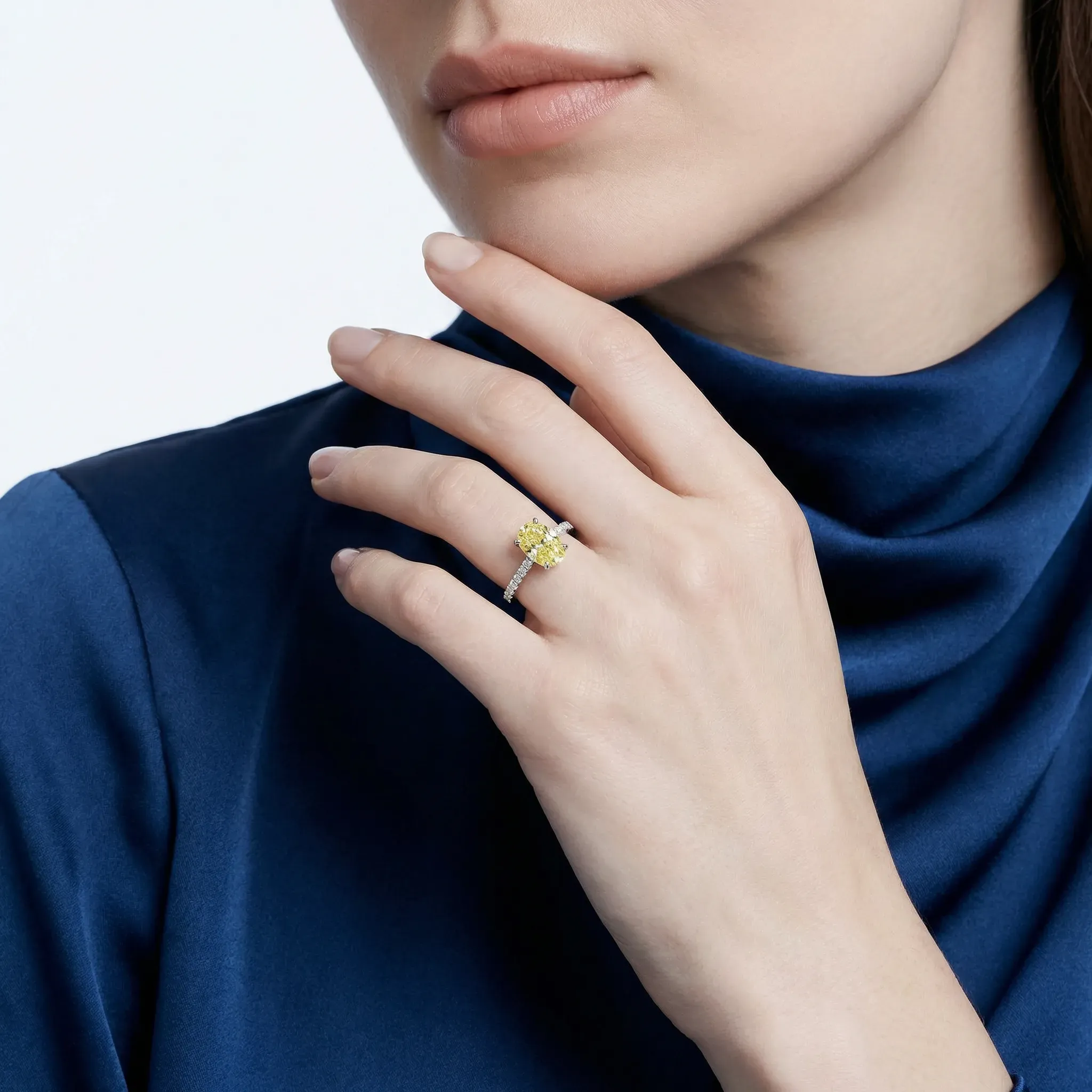 soleia cushion pave solitaire ring - product_gallery - 2