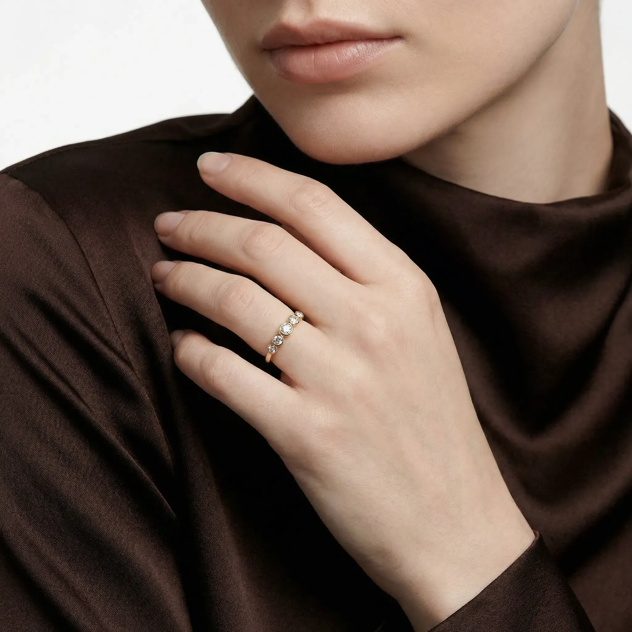 tapered five diamond band - product_gallery - 2