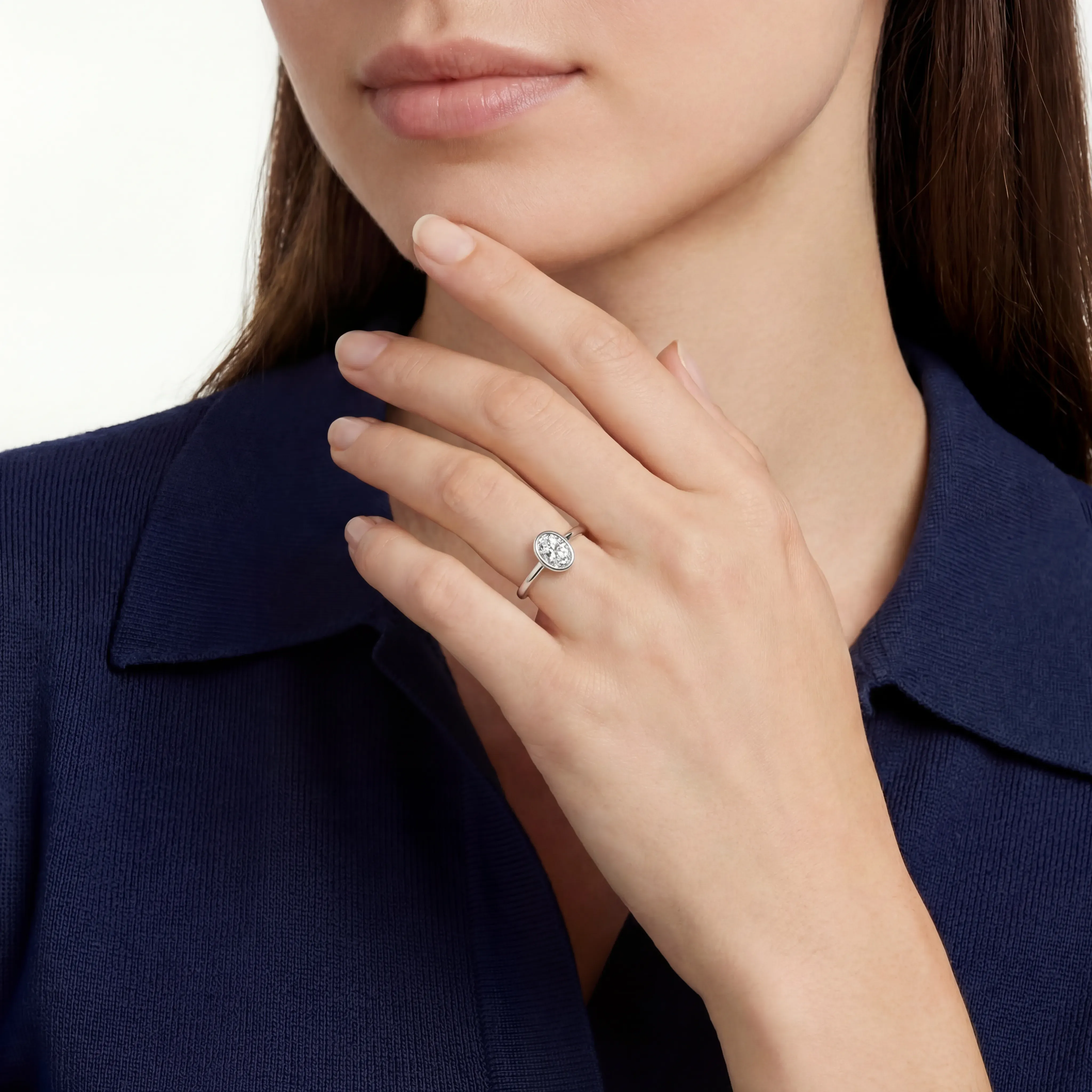 pure oval bezel solitaire - product_gallery - 2