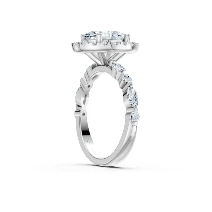 Selene Oval Halo Ring