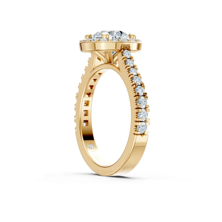 Celestial Halo Pave Solitaire Ring