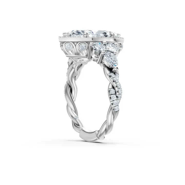 Aria Marquise Braided Halo Ring