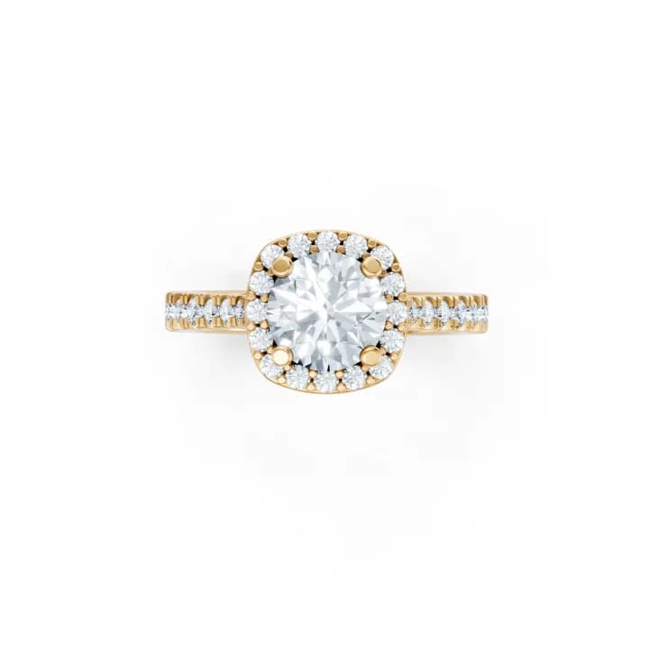 Celestial Halo Pave Solitaire Ring