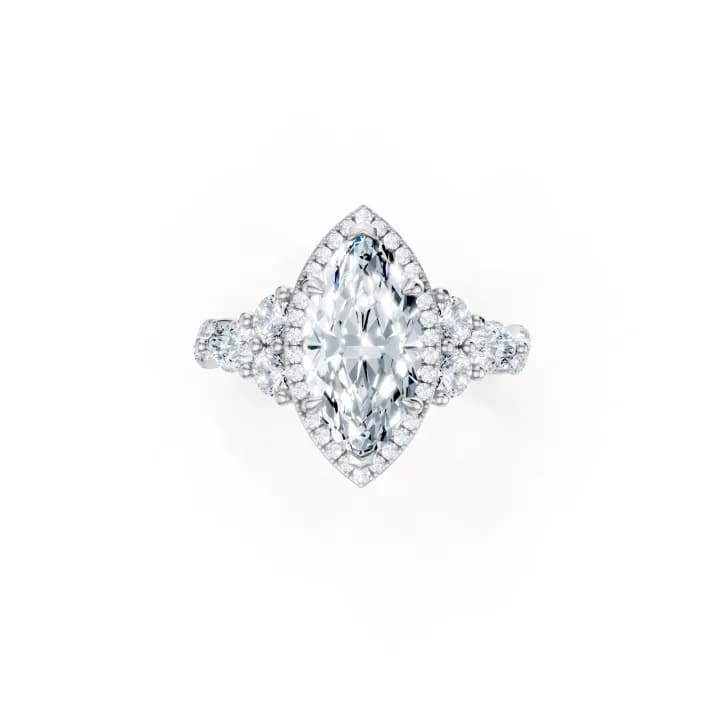 Aria Marquise Braided Halo Ring