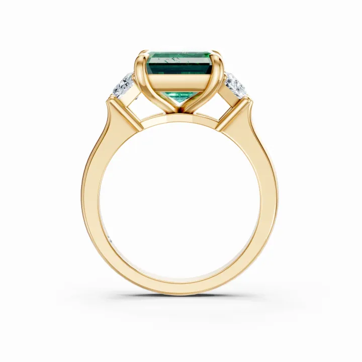 Trio Émeraude Solitaire Ring
