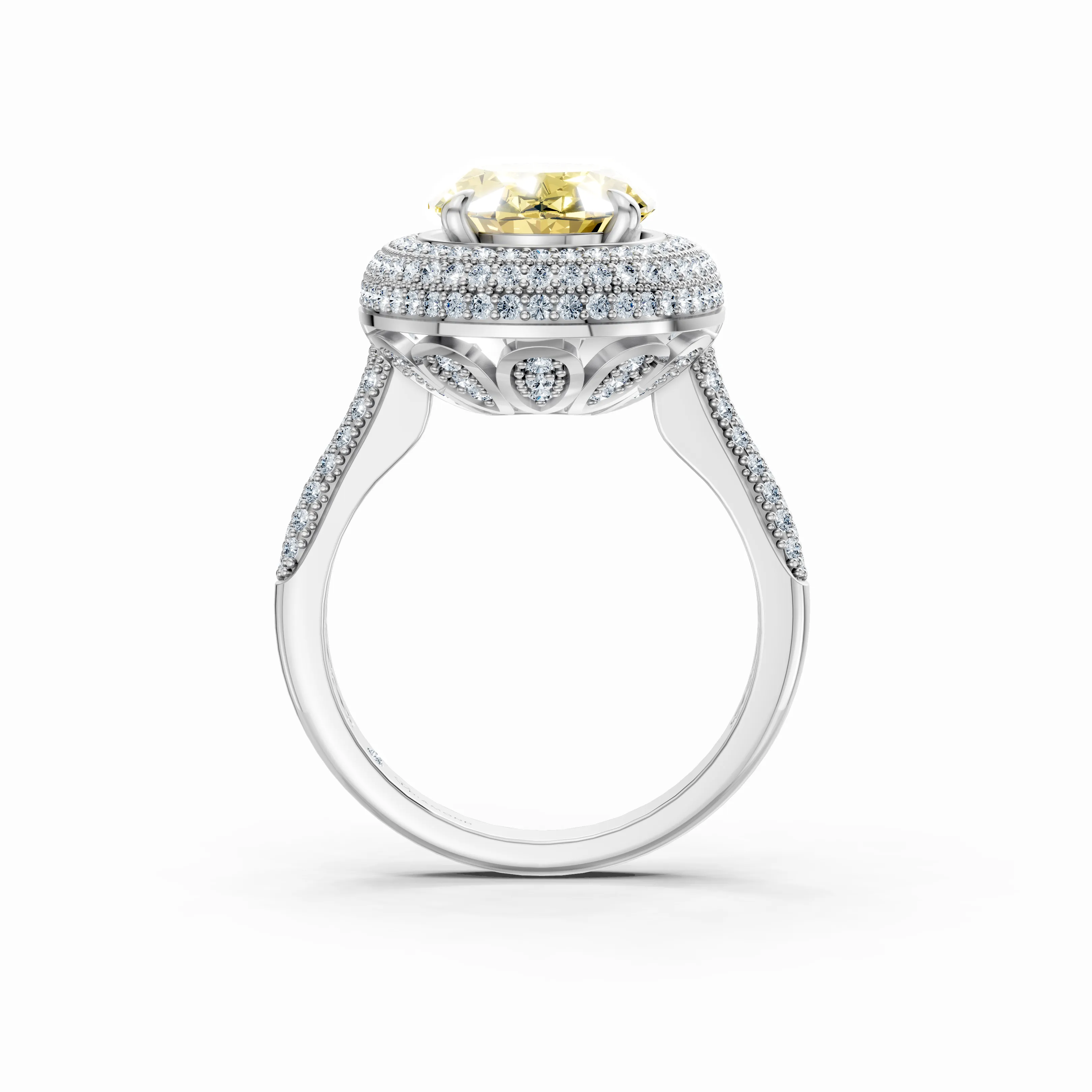radiance oval triple halo ring - hover - 3