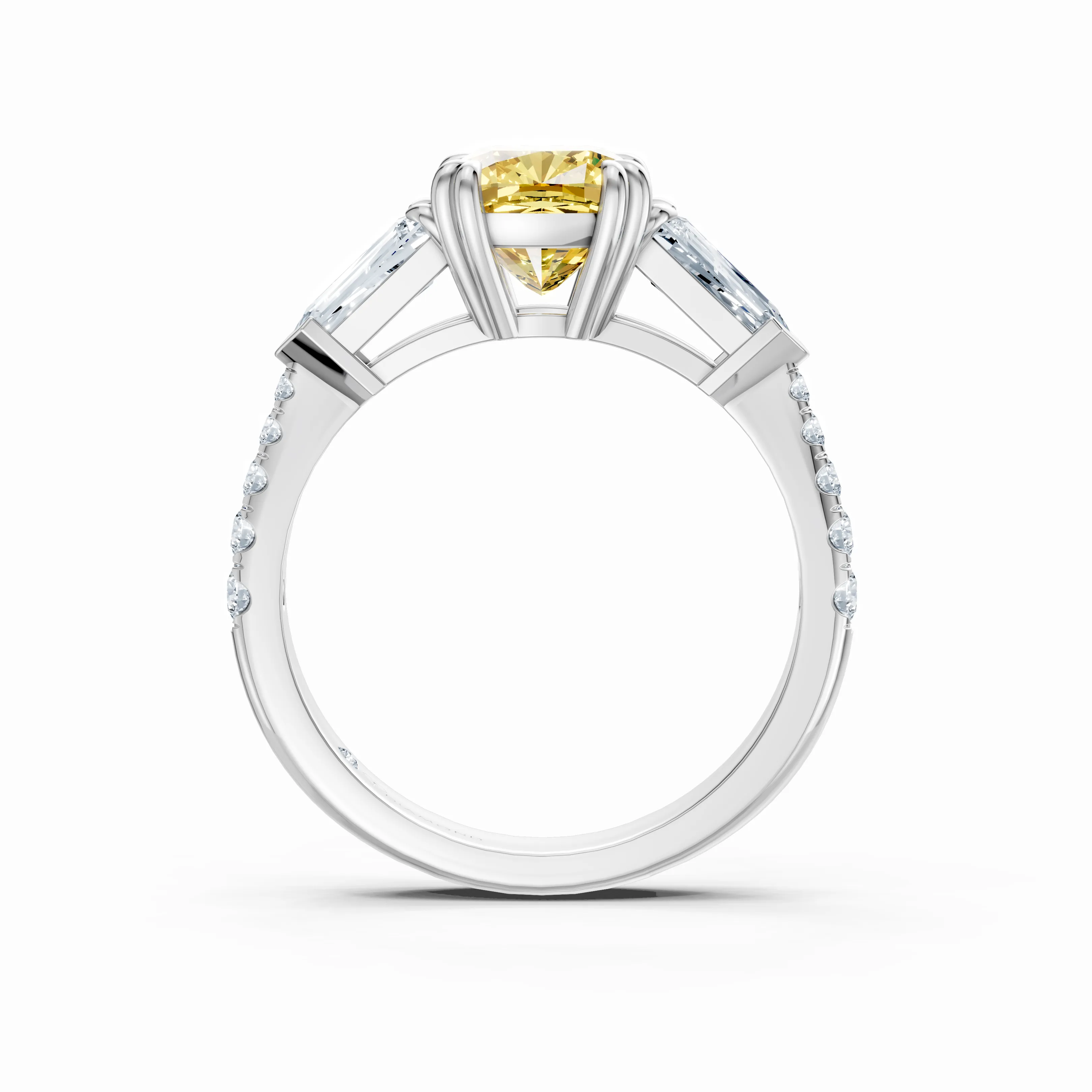 astra cushion trio solitaire ring - hover - 2