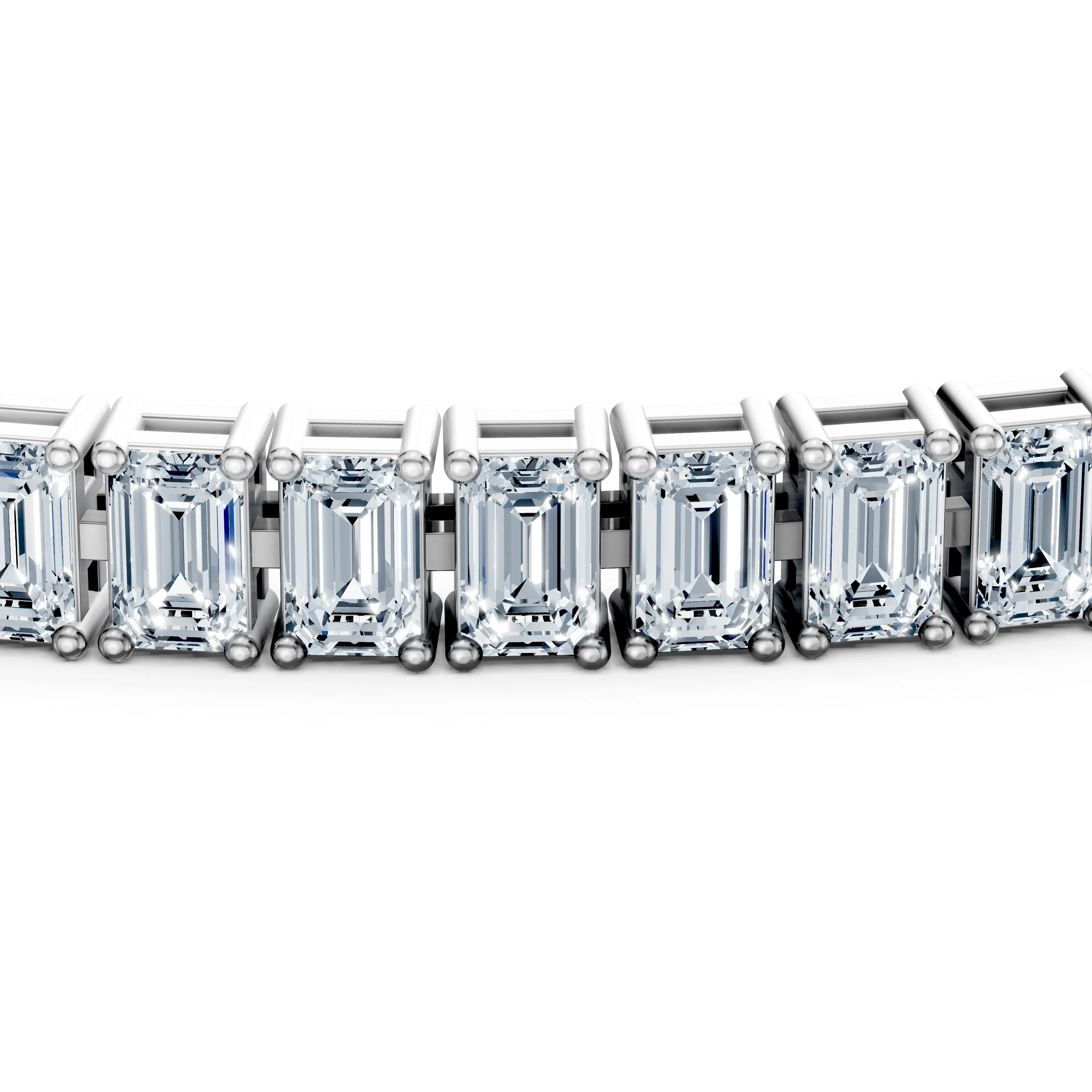 8 carat emerald cascade tennis bracelet - hover - 4