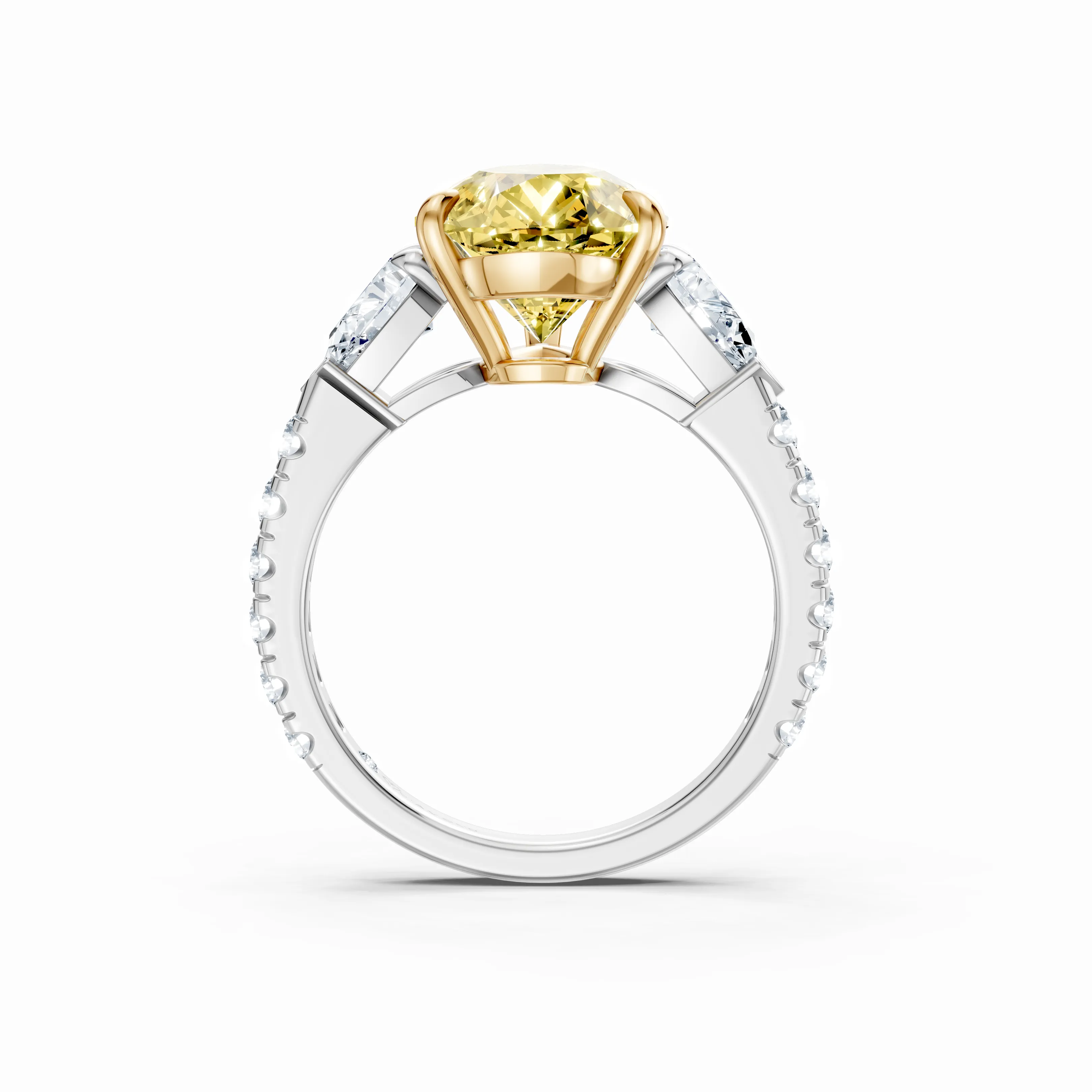 luminous crown pear trio ring - hover - 2