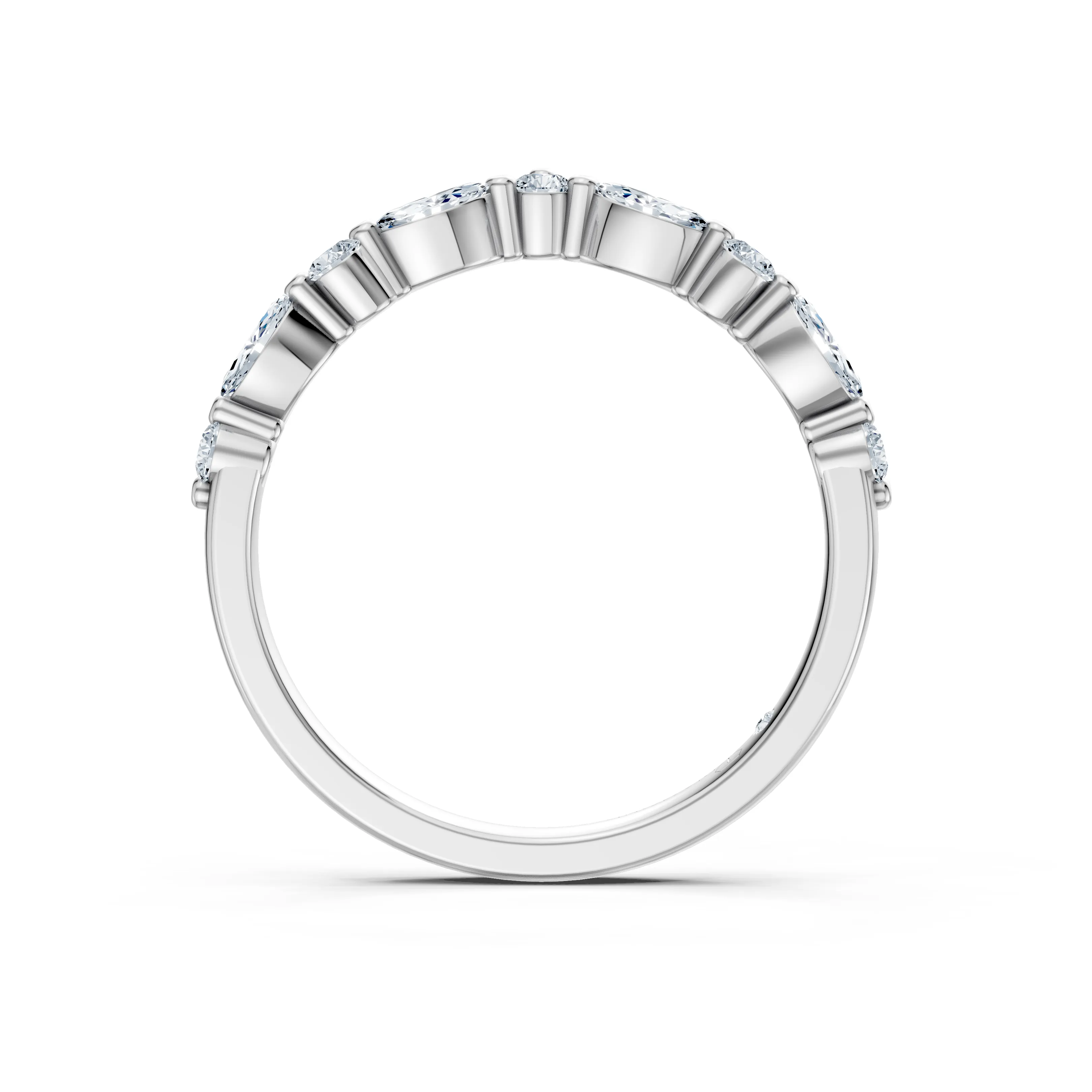 versailles curved stackable diamond ring - hover - 3