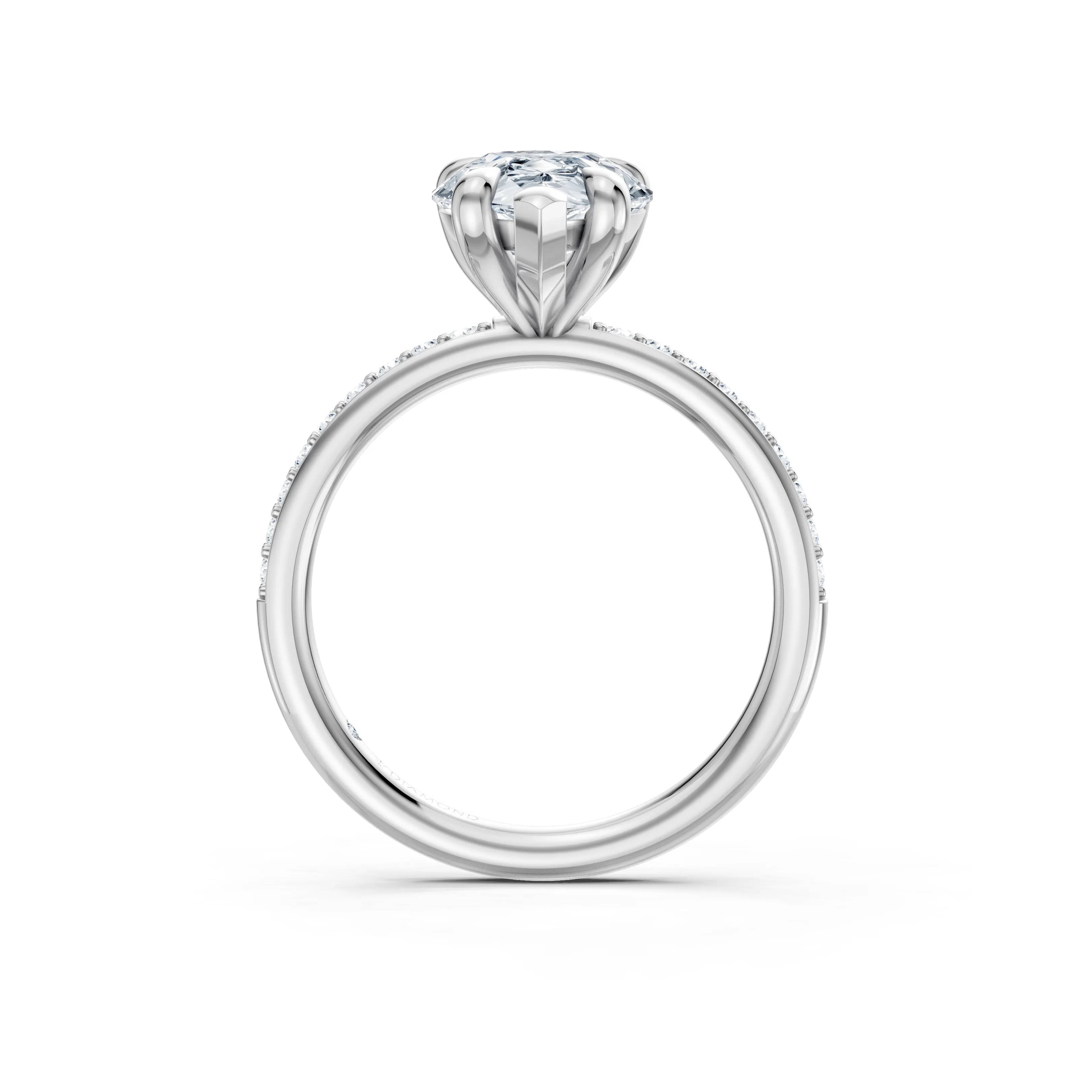elara pear solitaire pave diamond ring - hover - 4