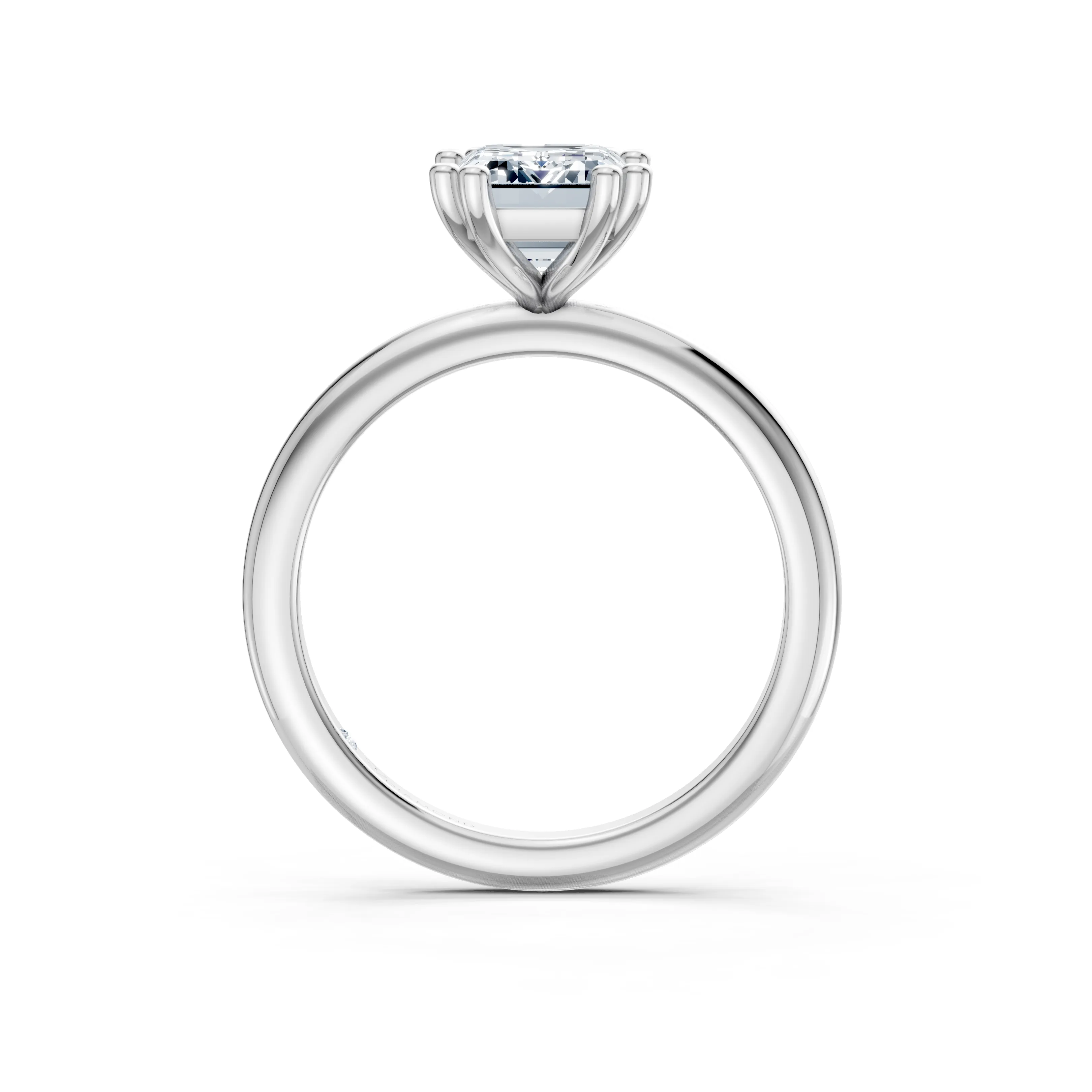 everelle emerald double prong solitaire ring - hover - 2
