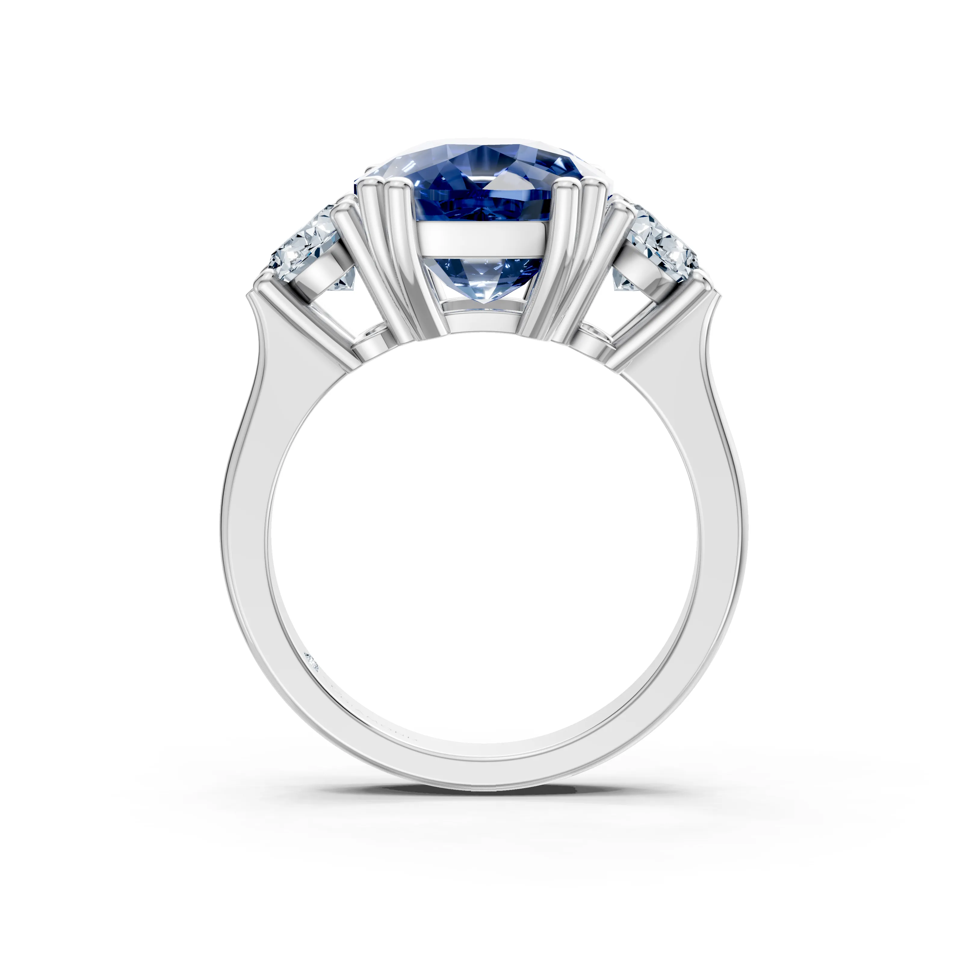 azmaria cushion blue sapphire trio ring - hover - 2
