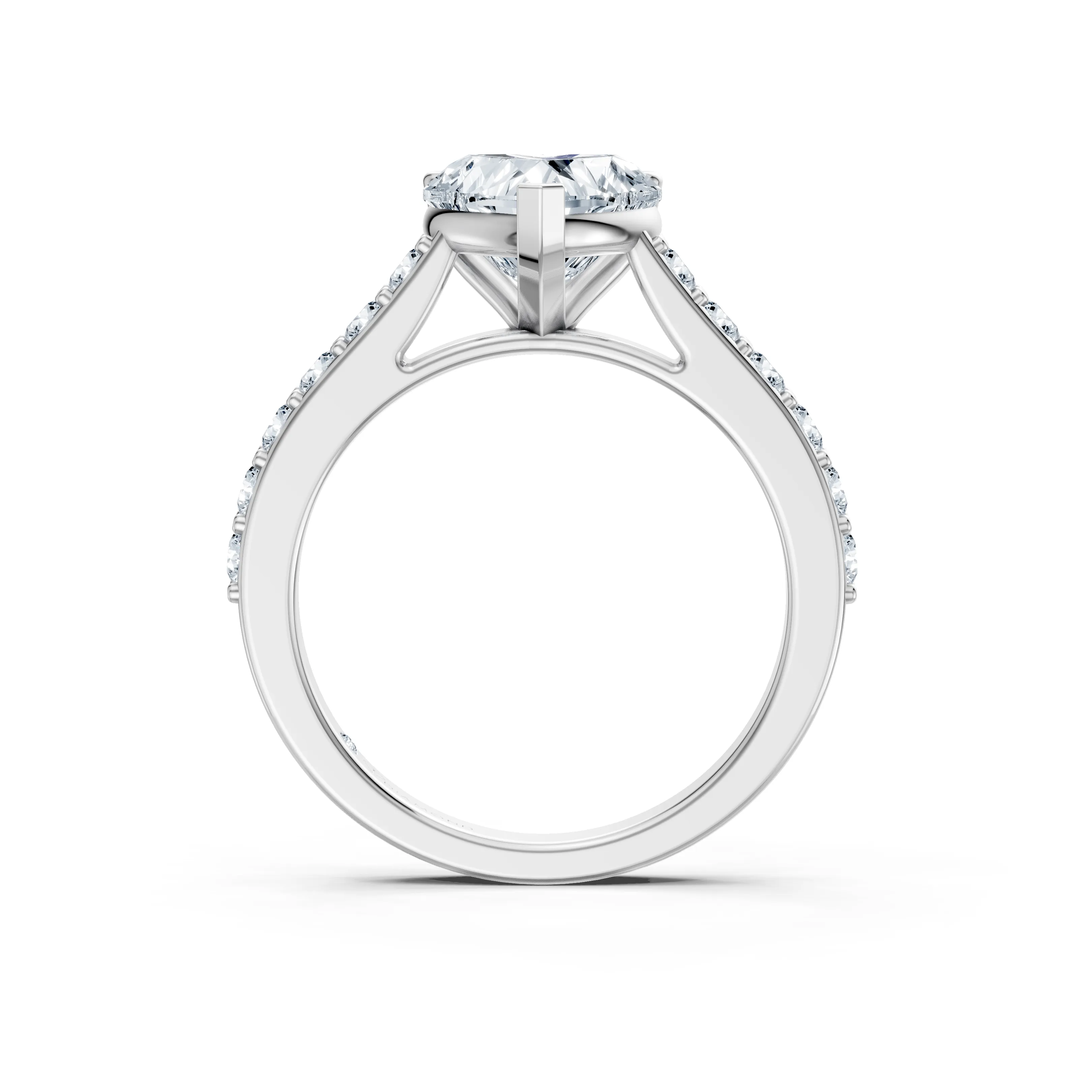 amorina heart solitaire pave ring - hover - 3