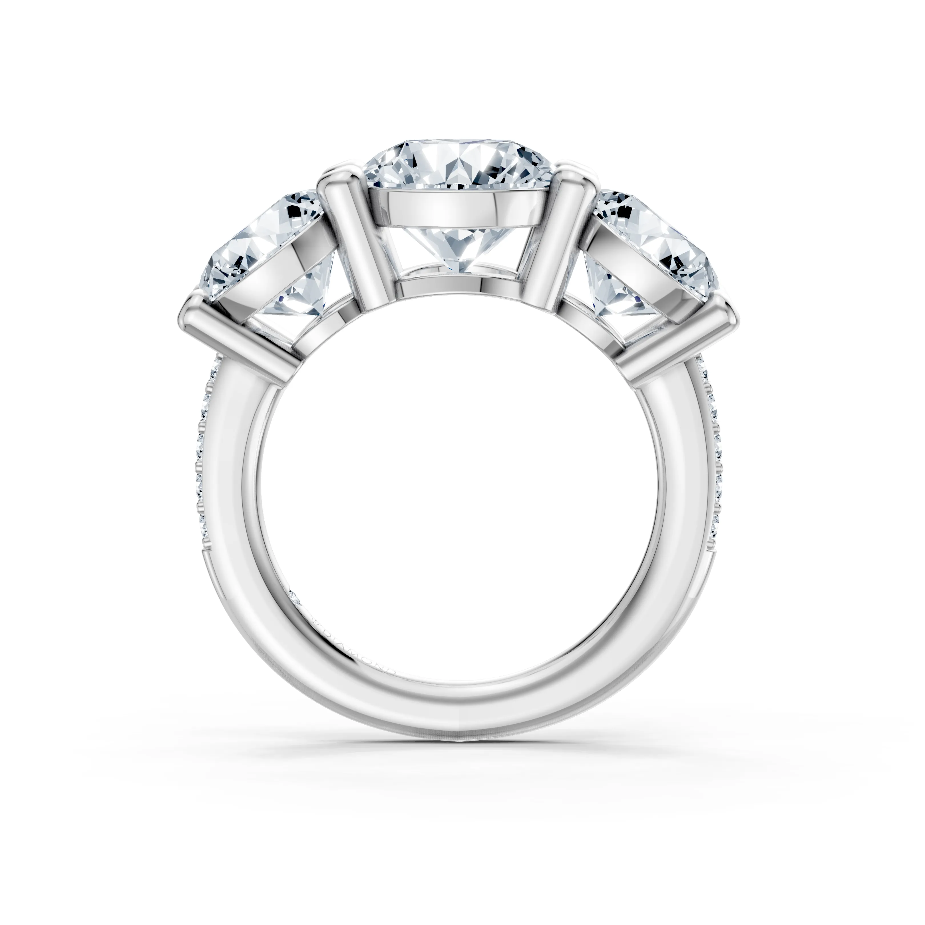 avellina round trio solitaire pave ring - hover - 2