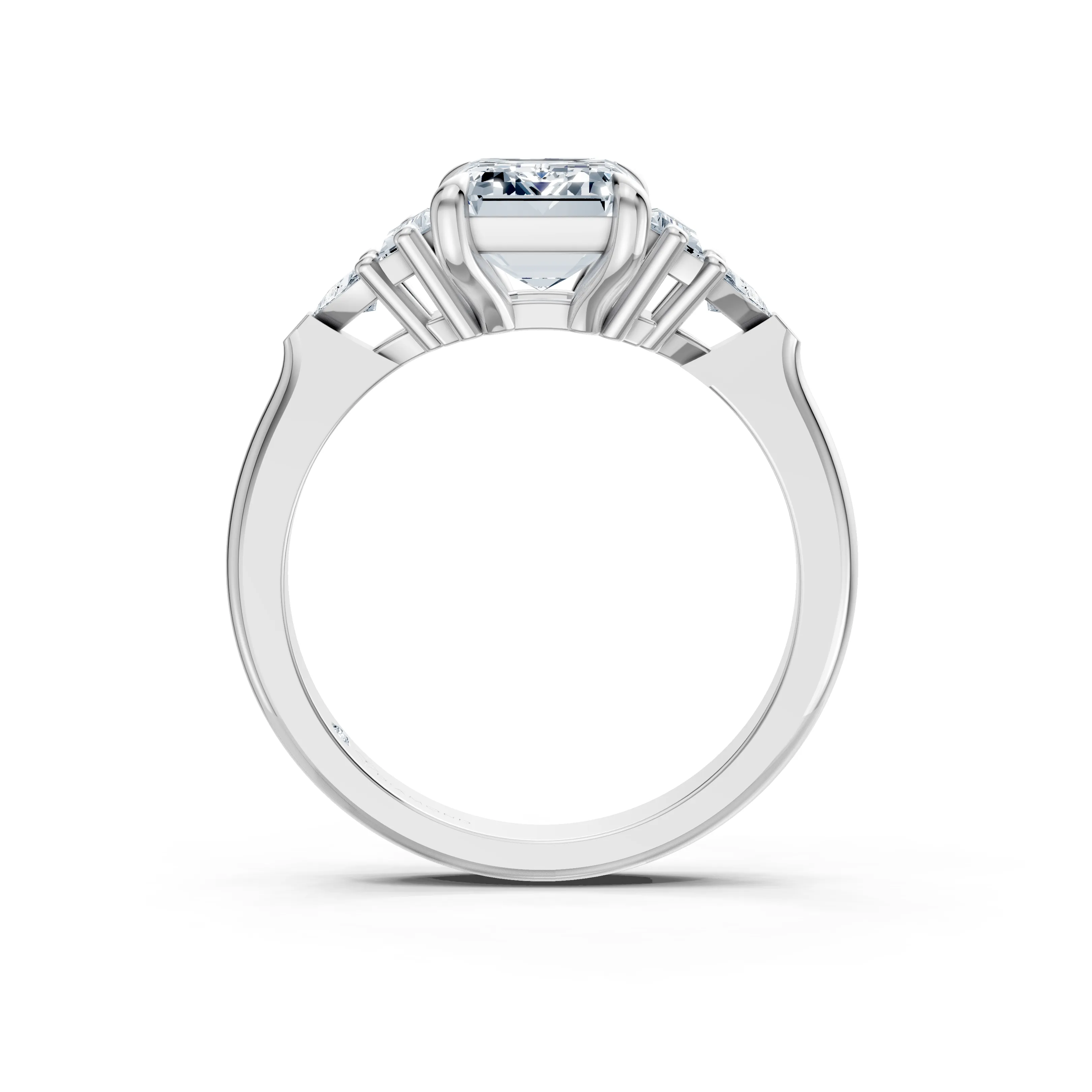 esmaralda emerald trio diamond ring - hover - 3