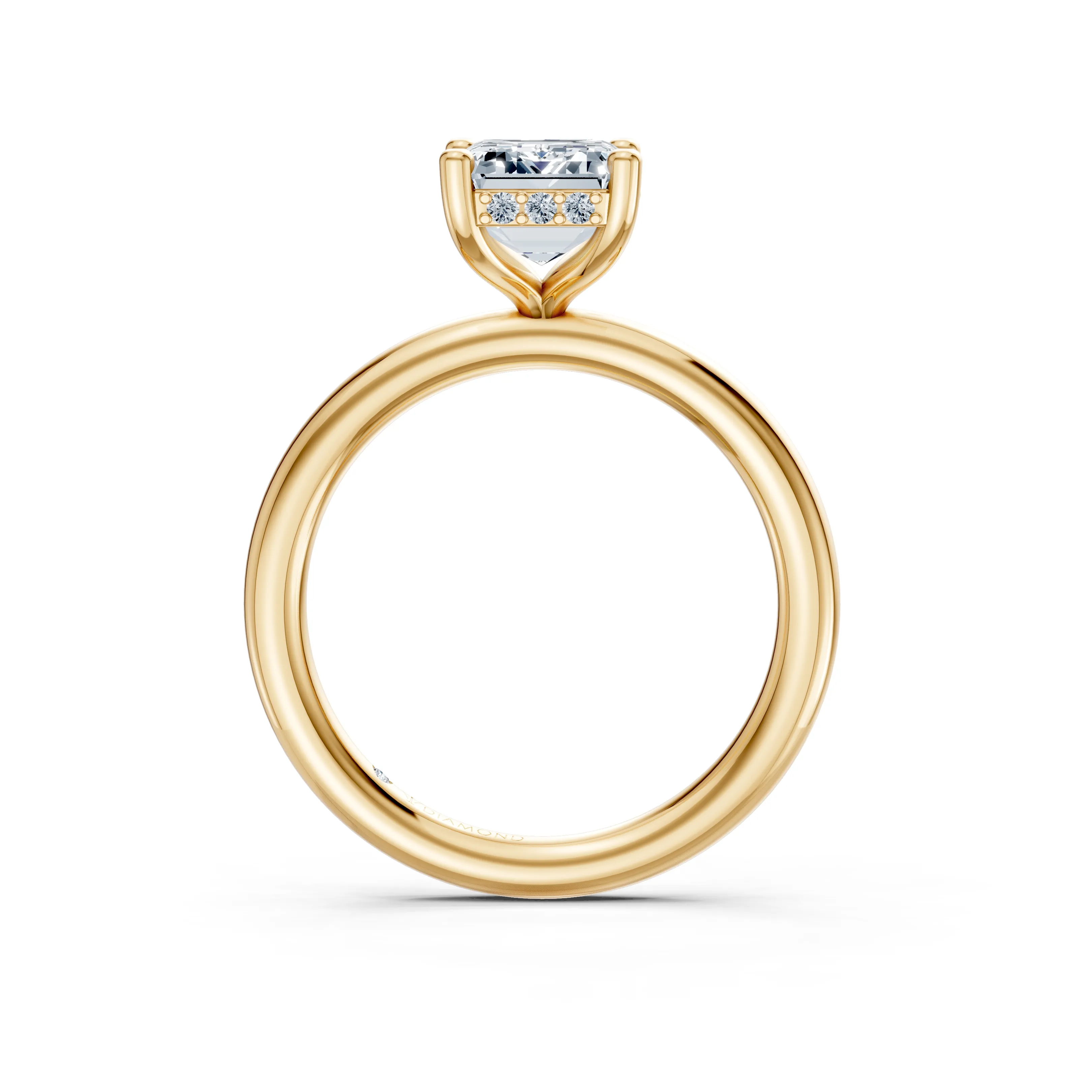 ravellia emerald hidden halo solitaire ring - hover - 3