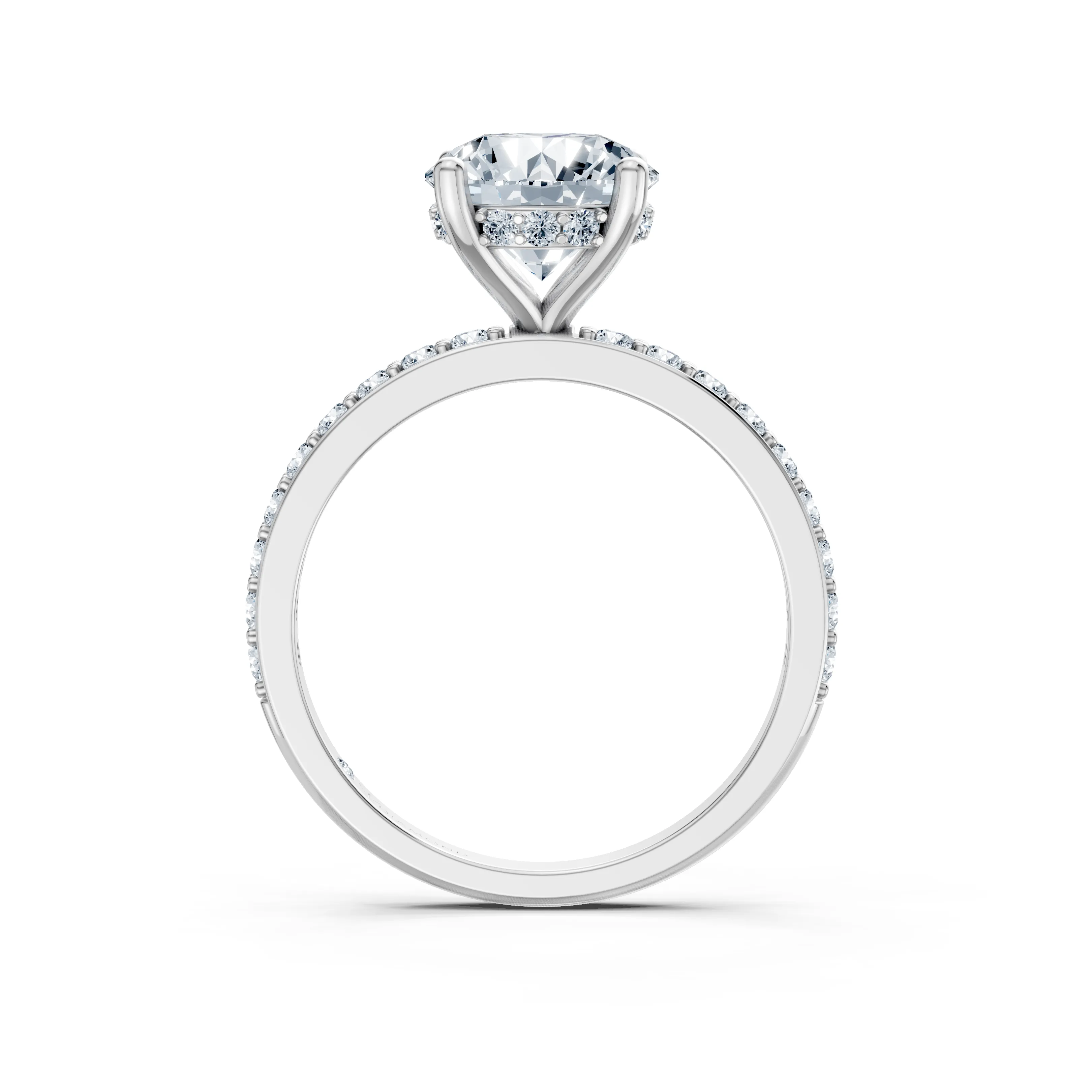 lumiera round hidden halo pave solitaire ring - hover - 2