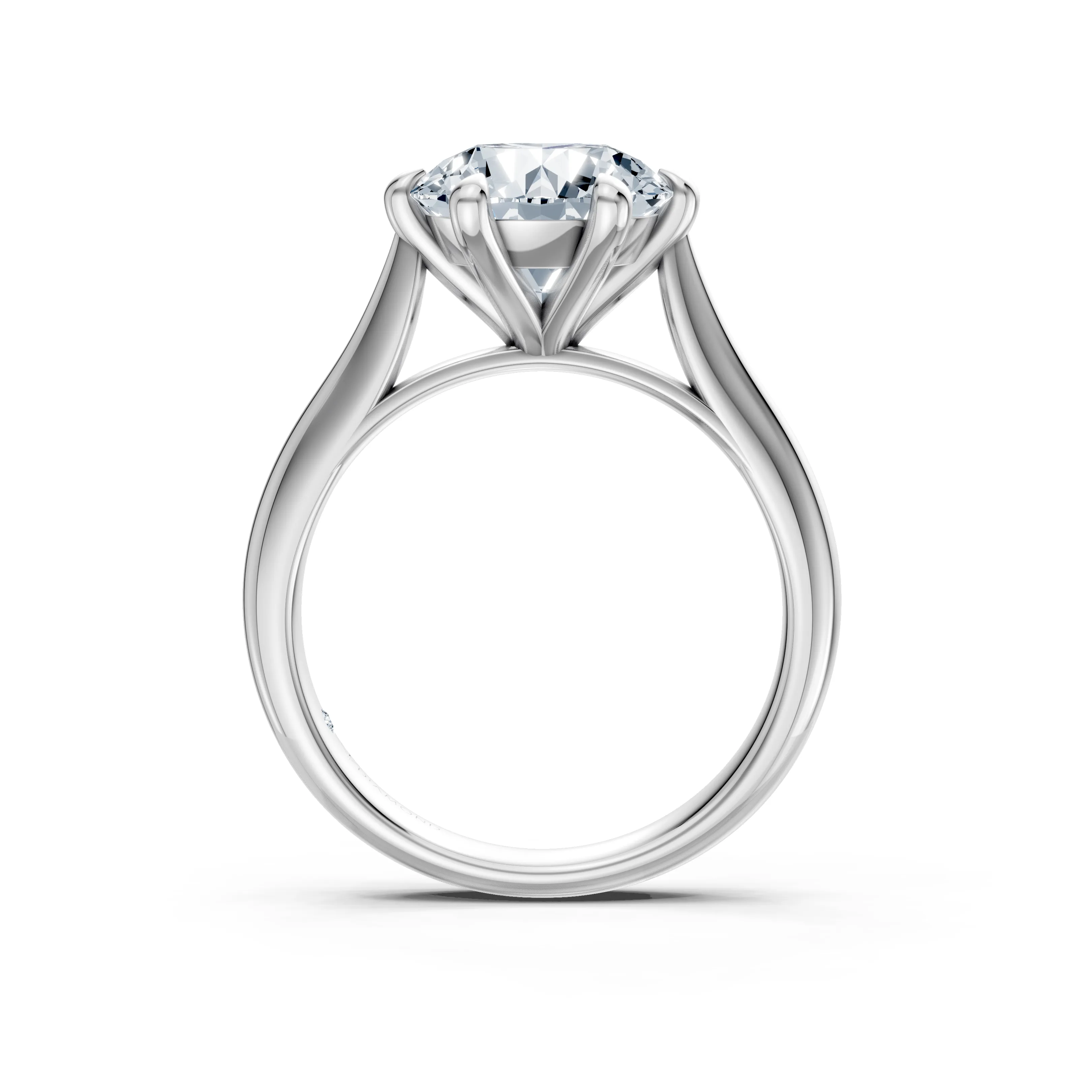 serenata round cathedral solitaire ring - hover - 2