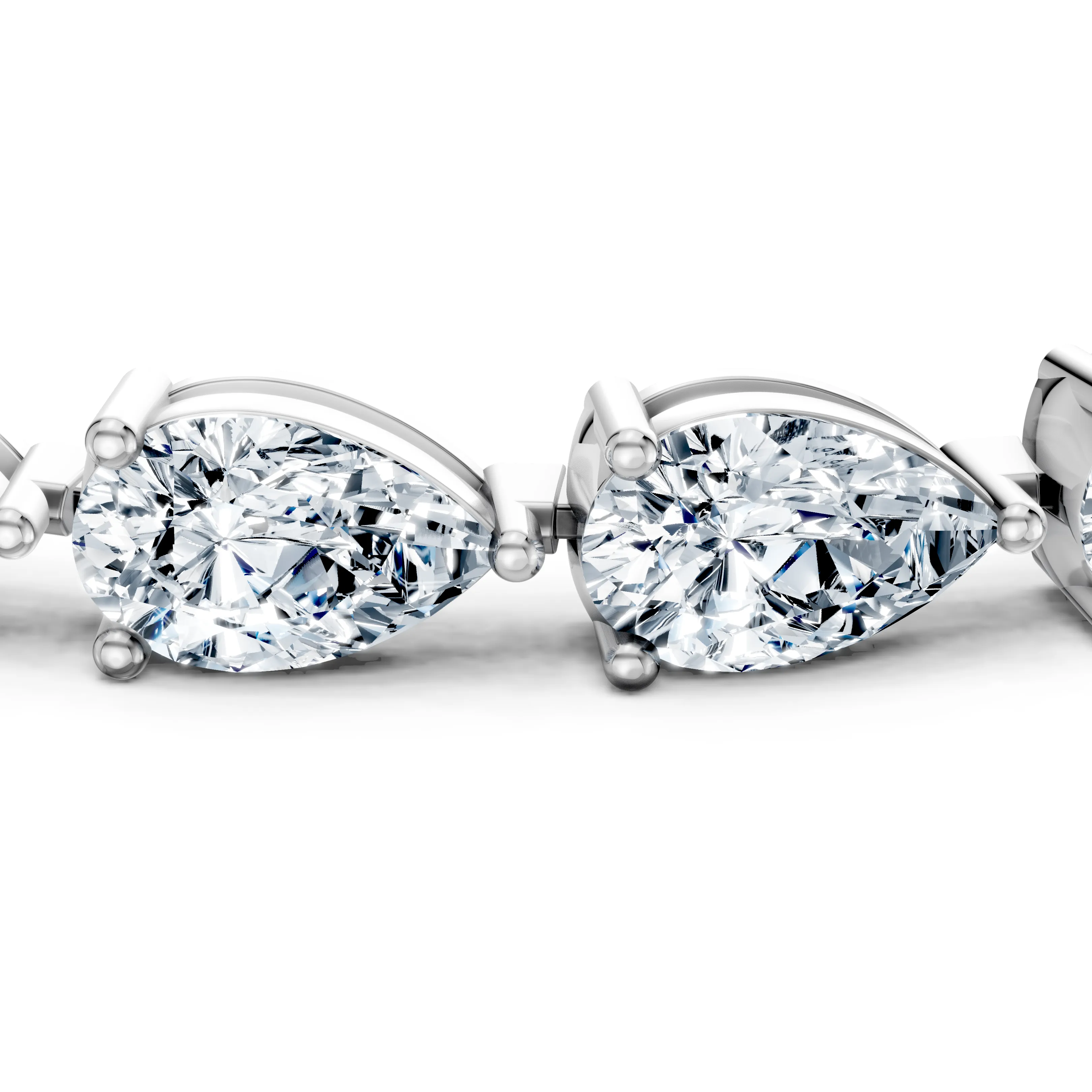 18 carat pear tennis bracelet - hover - 4
