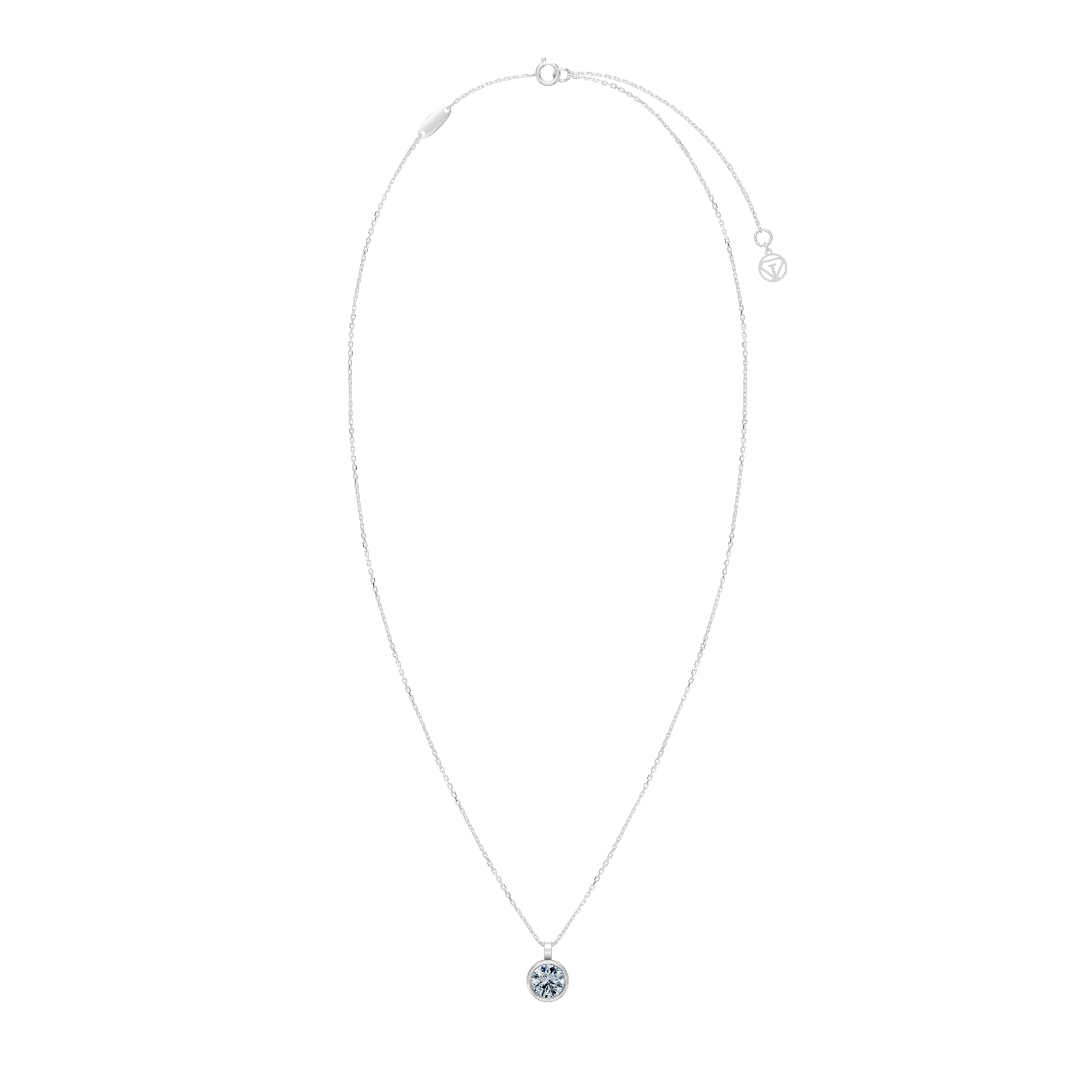 aurielle bezel solitaire pendant - hover - 3