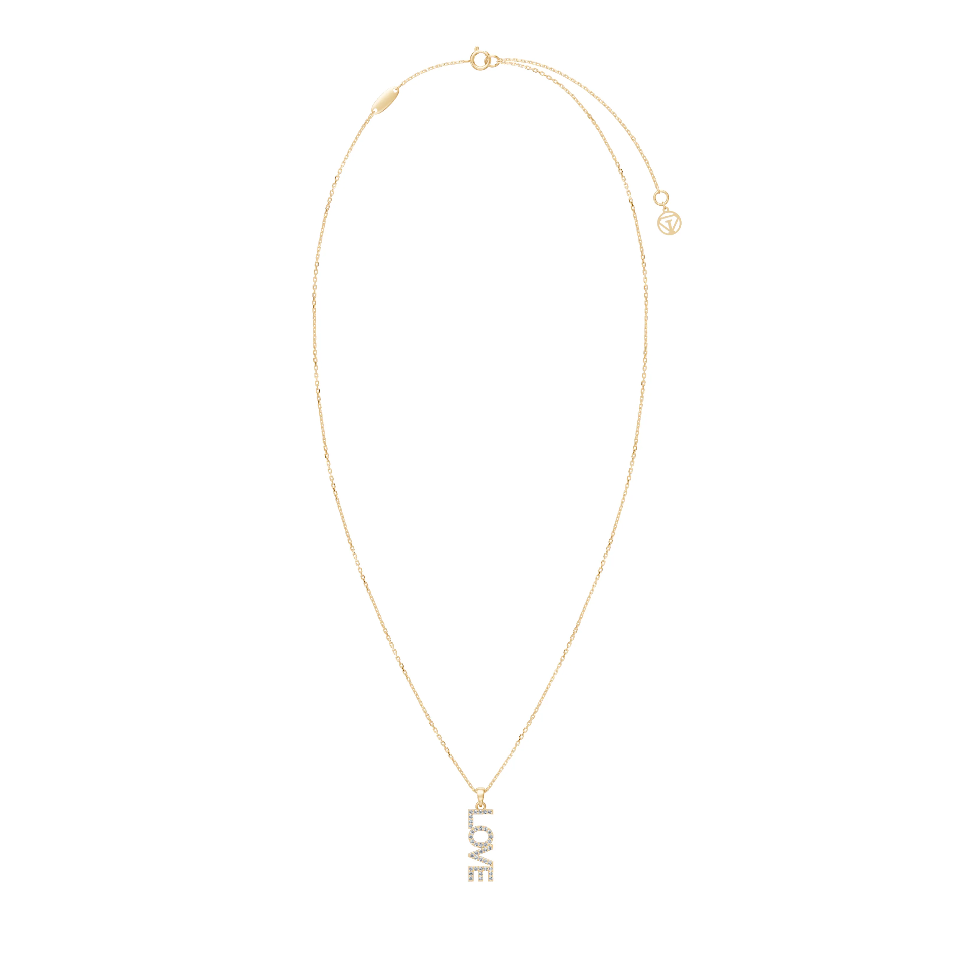 amora pave love vertical pendant - hover - 4