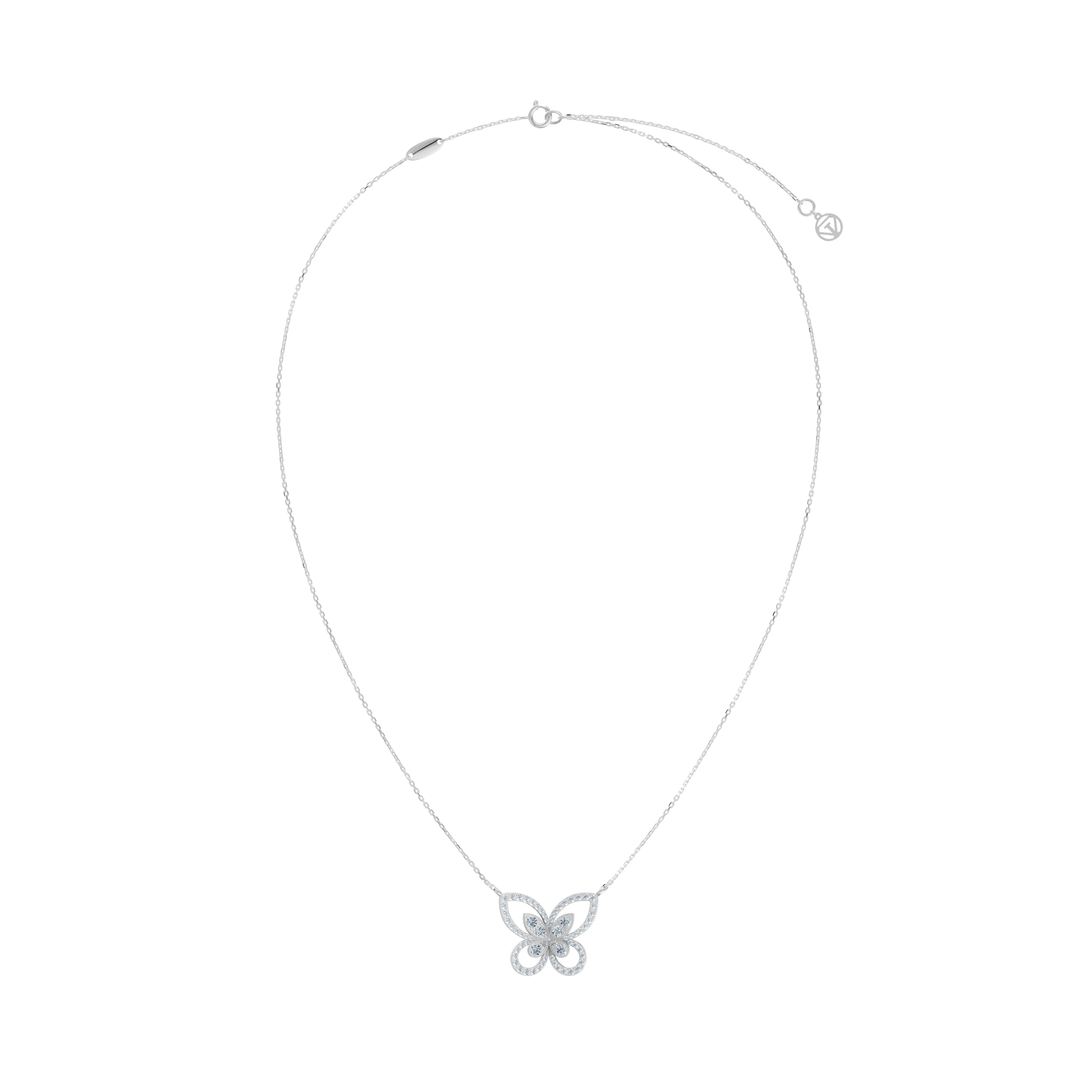 papillon pave butterfly pendant - hover - 4