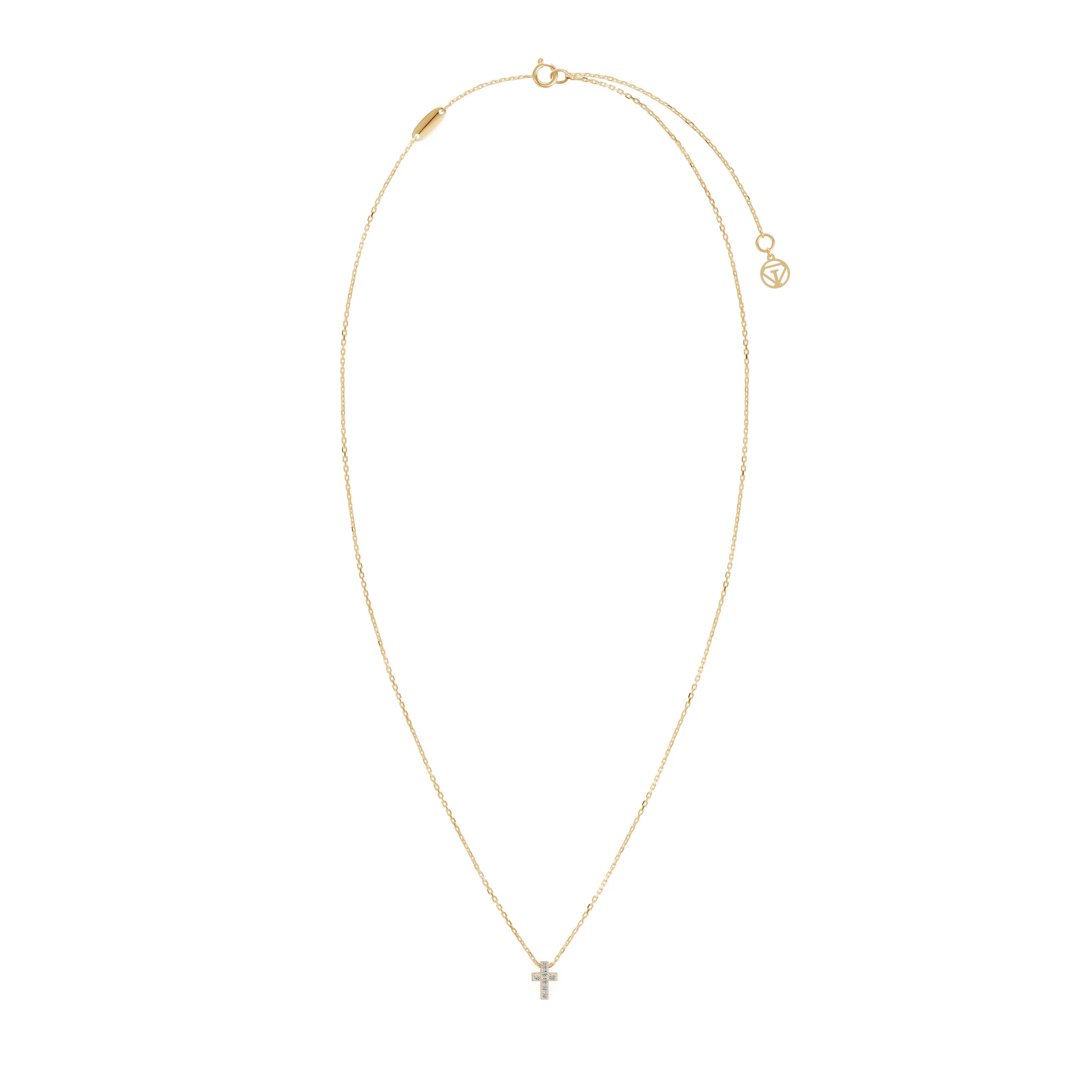 veritas pave mini cross pendant - hover - 3