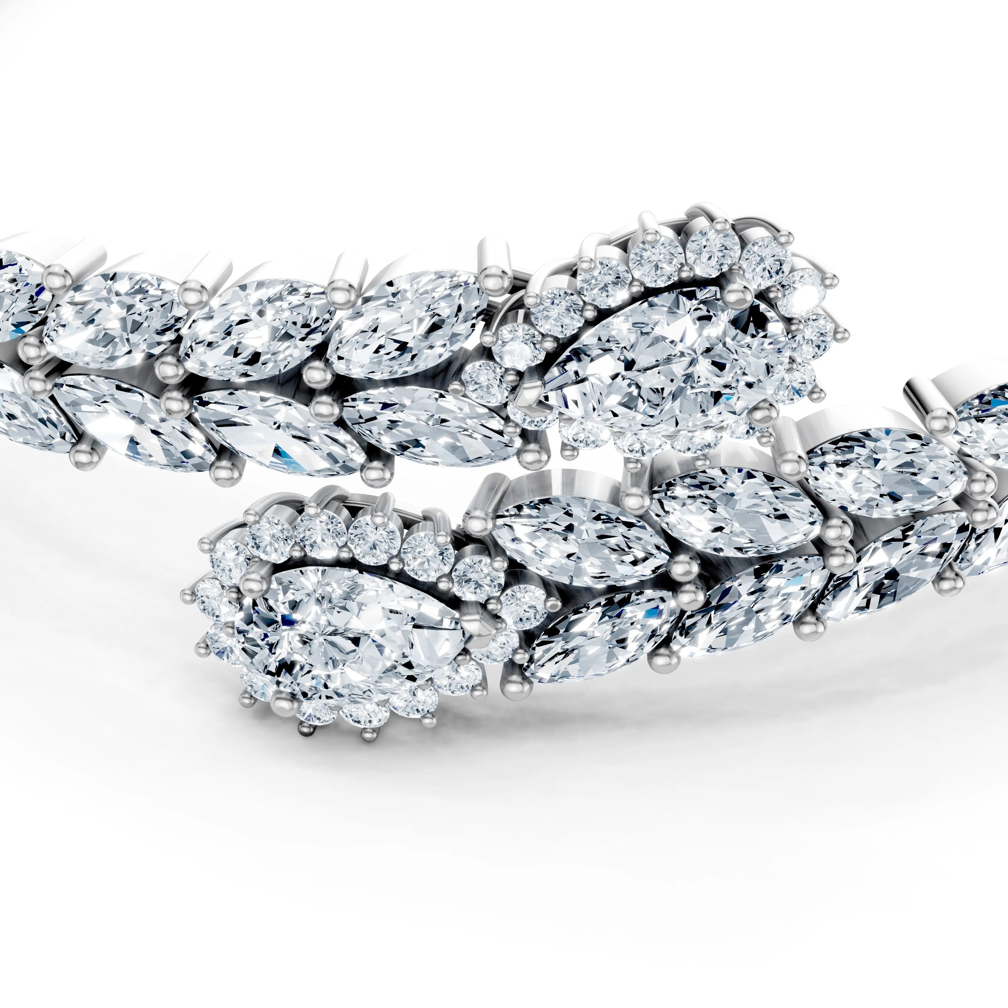 floral cascade crossover bangle - hover - 2