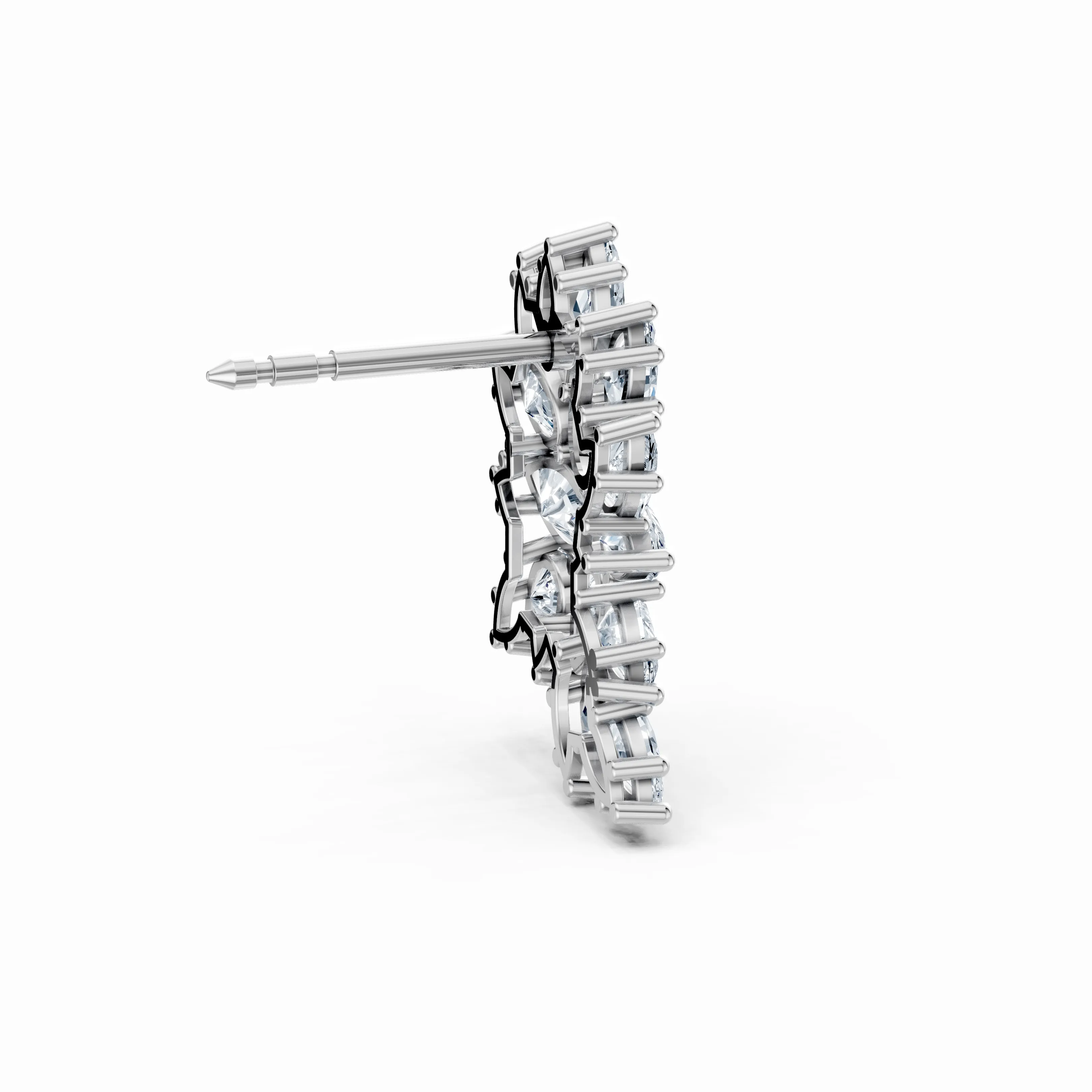 celestia pear marquise cluster earrings - hover - 3