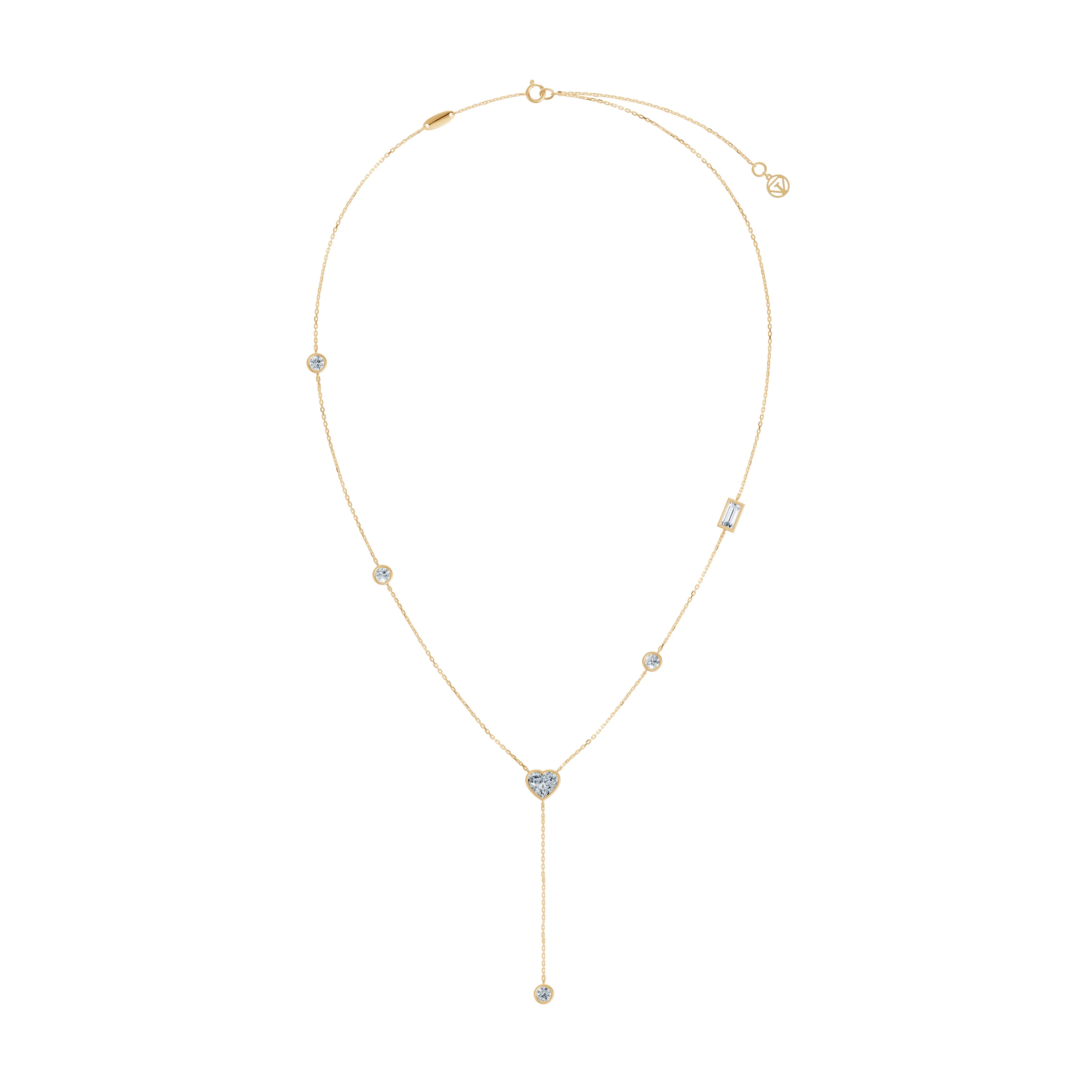 adora heart drop lariat necklace - hover - 4