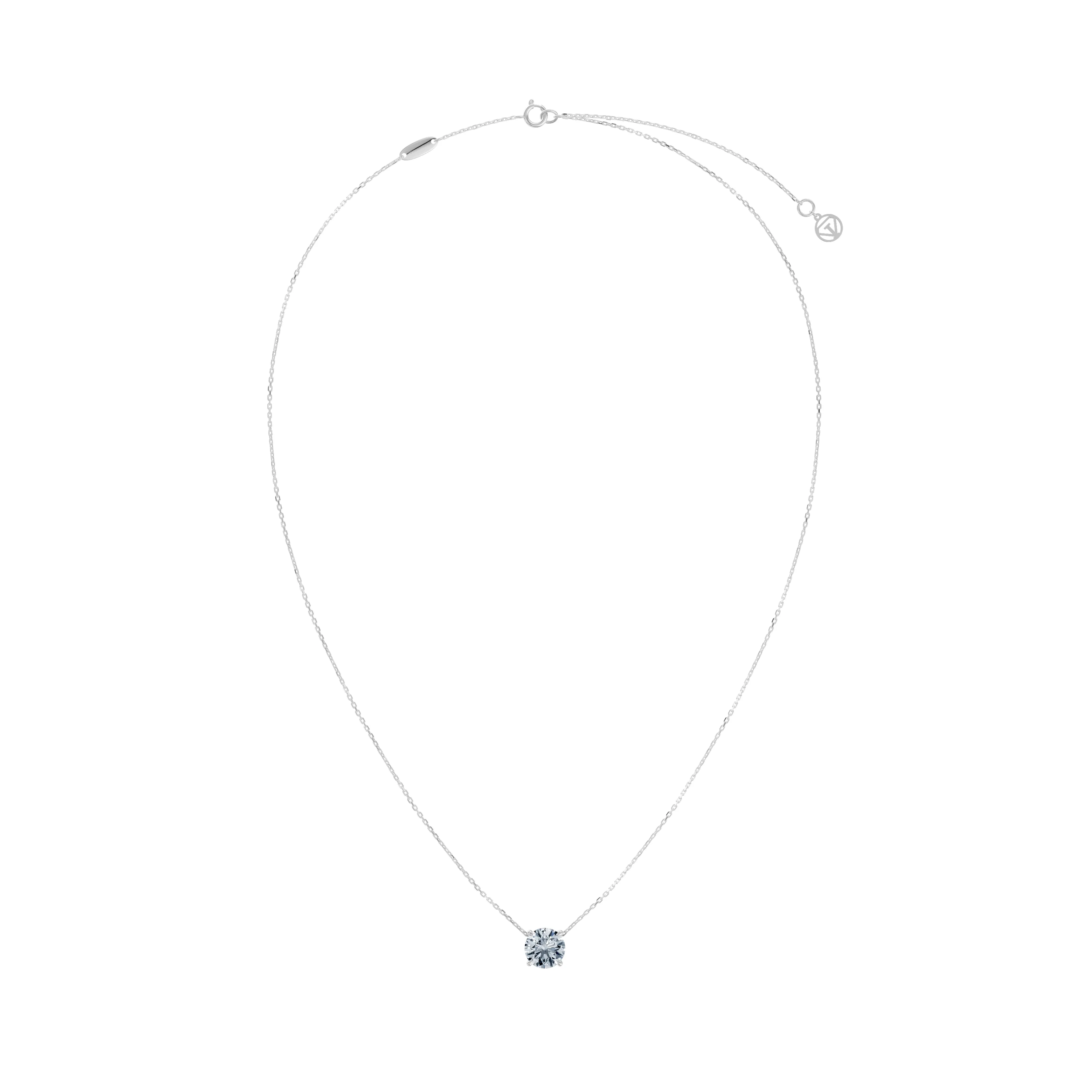luna 2 carat solitaire necklace - hover - 2