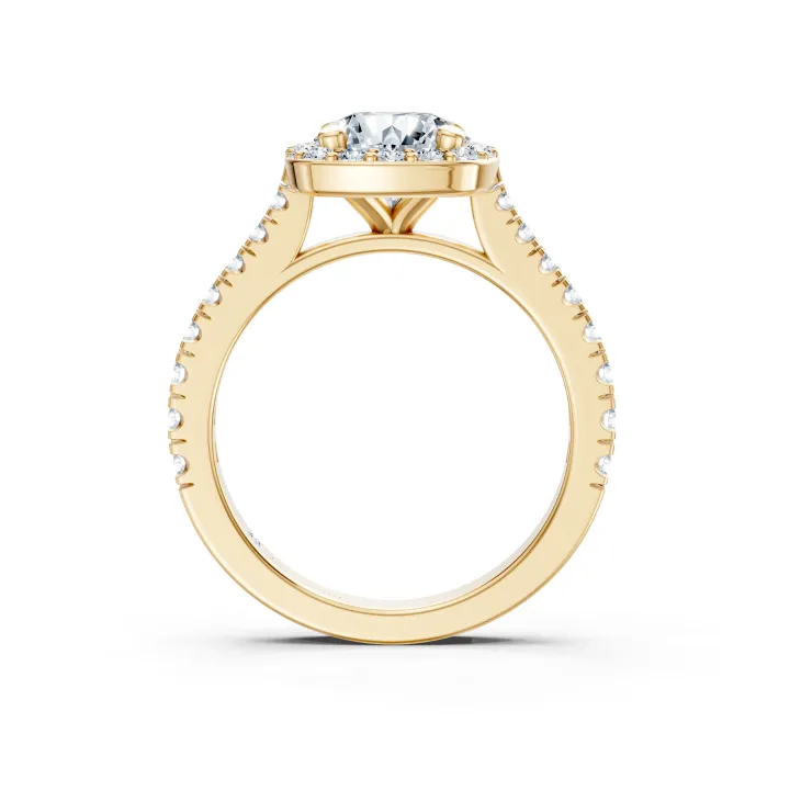 Celestial Halo Pave Solitaire Ring