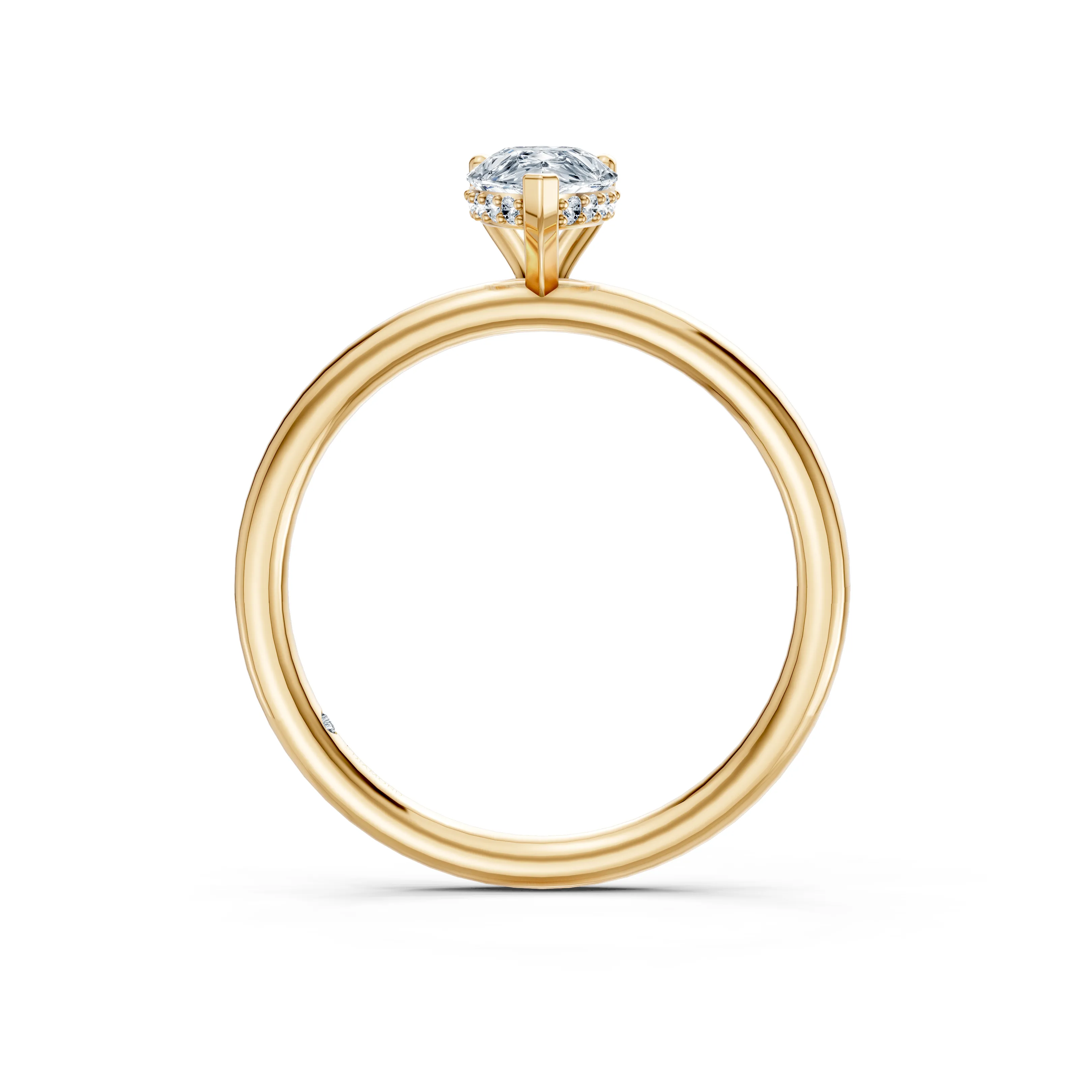 soraya hidden halo pear solitaire ring - hover - 3