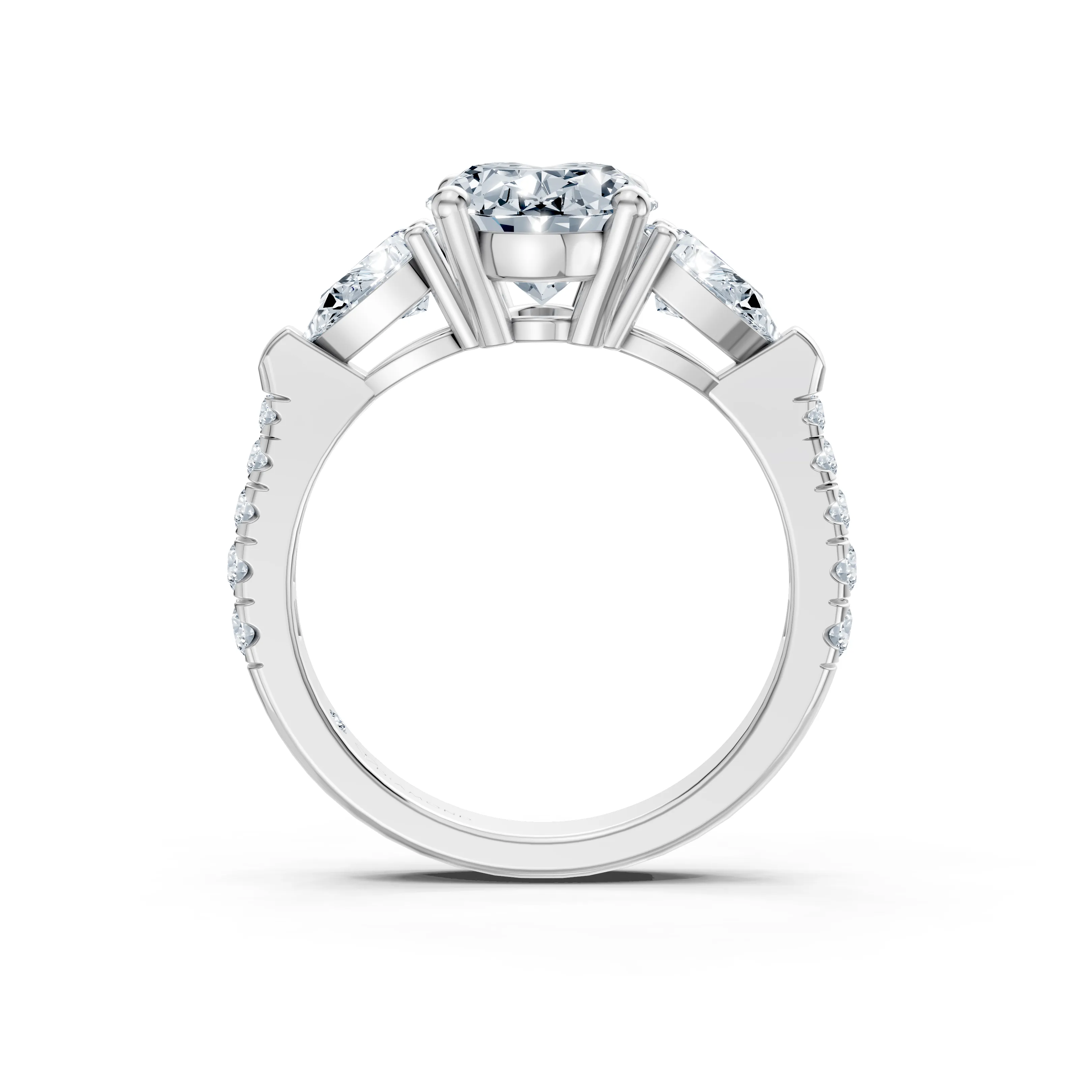 olivienne oval pear pave engagement ring - hover - 3