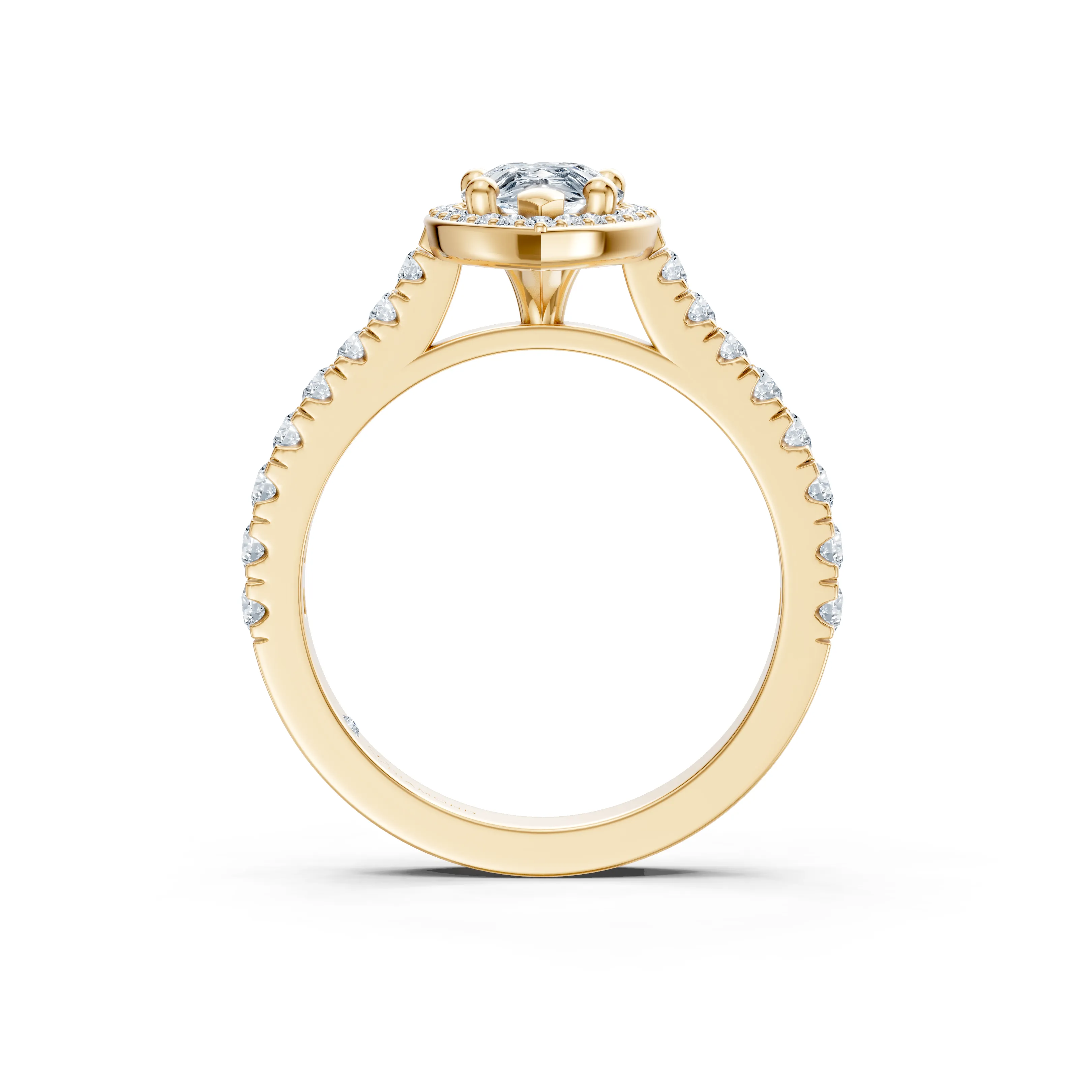 isolde pear halo pave ring - hover - 3